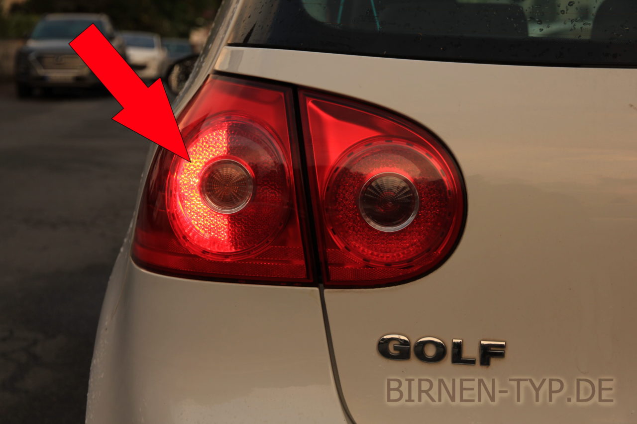 Liste mit allen Birnen für den VW Golf 5 Birnen Typ de