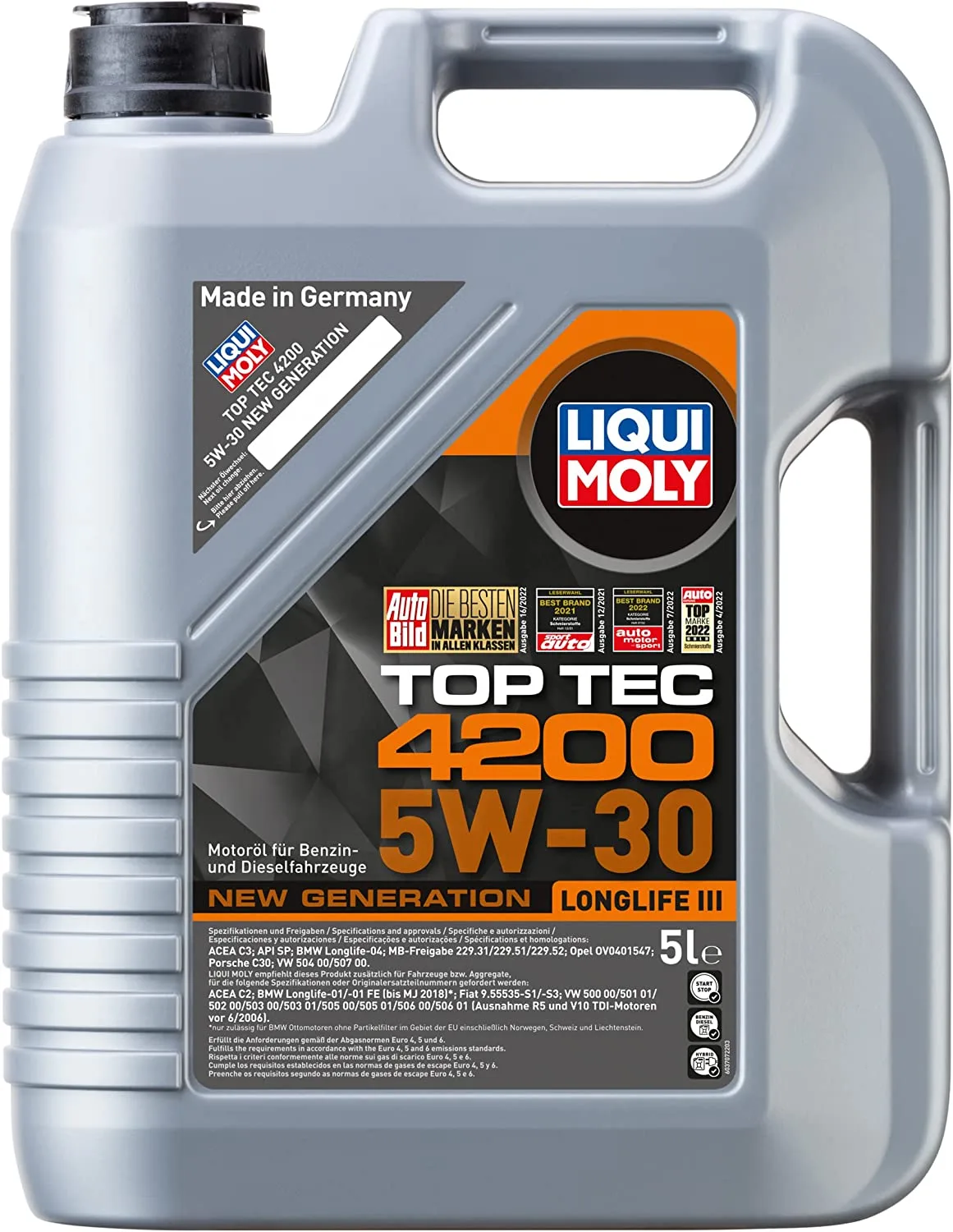 Das vollsynthetische MOtoröl von Liqui MOly ist made in germany und für fast alle Motoren und Fahrzeuge erhältlich