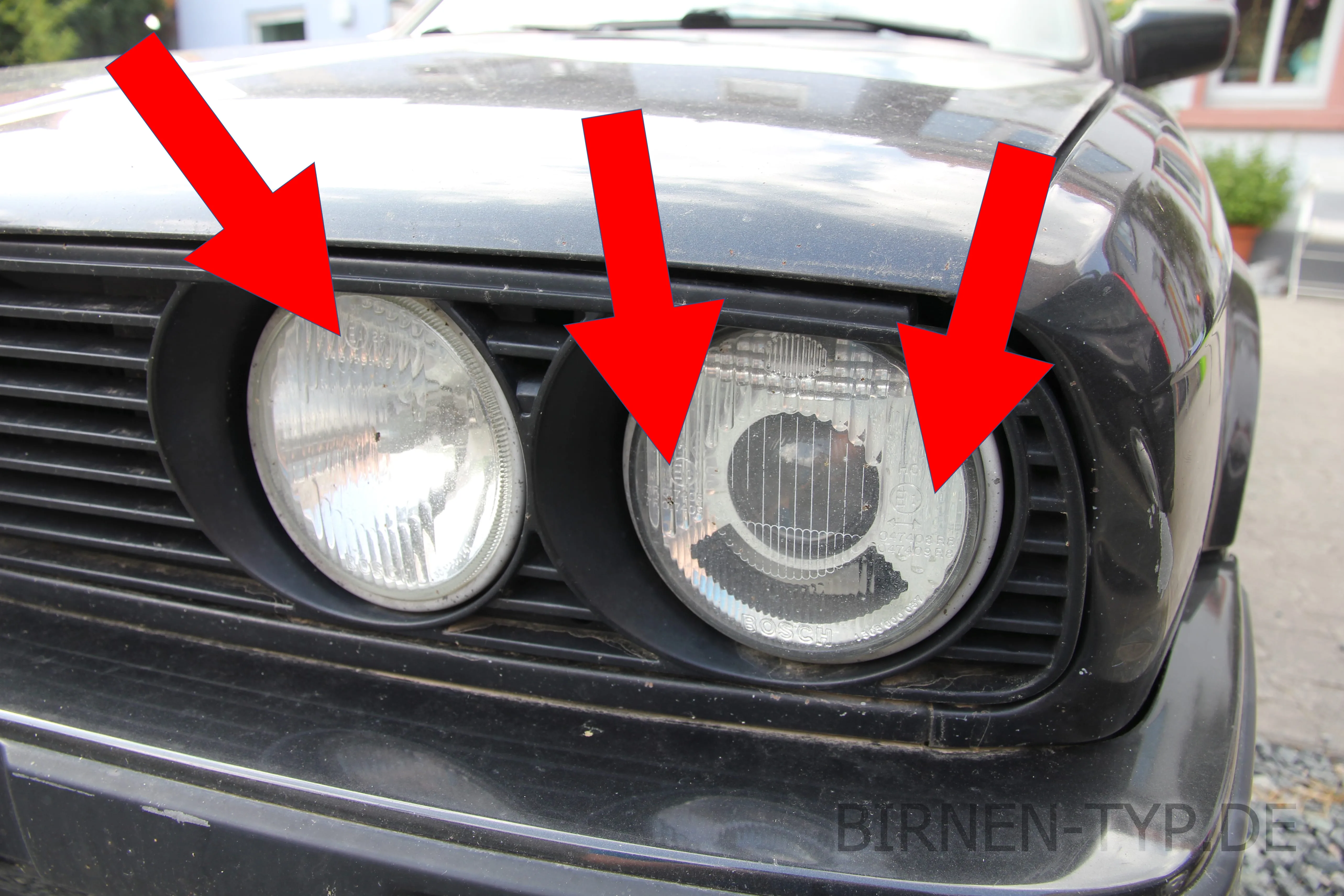 Hier findest Du die Scheinwerfer-Genehmigungsnummer des BMW 3er 2