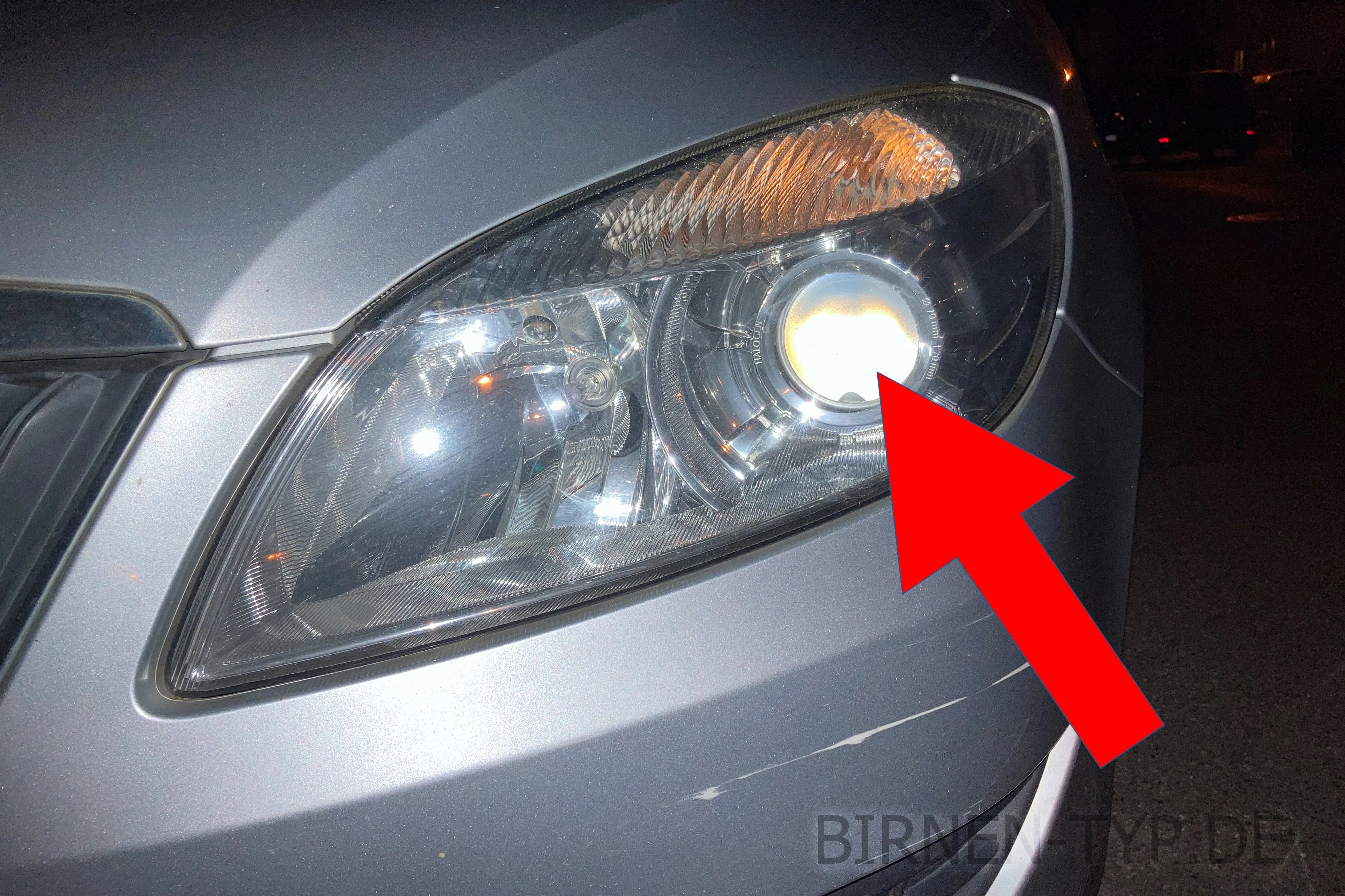 Abblendlicht des Škoda Fabia 2
