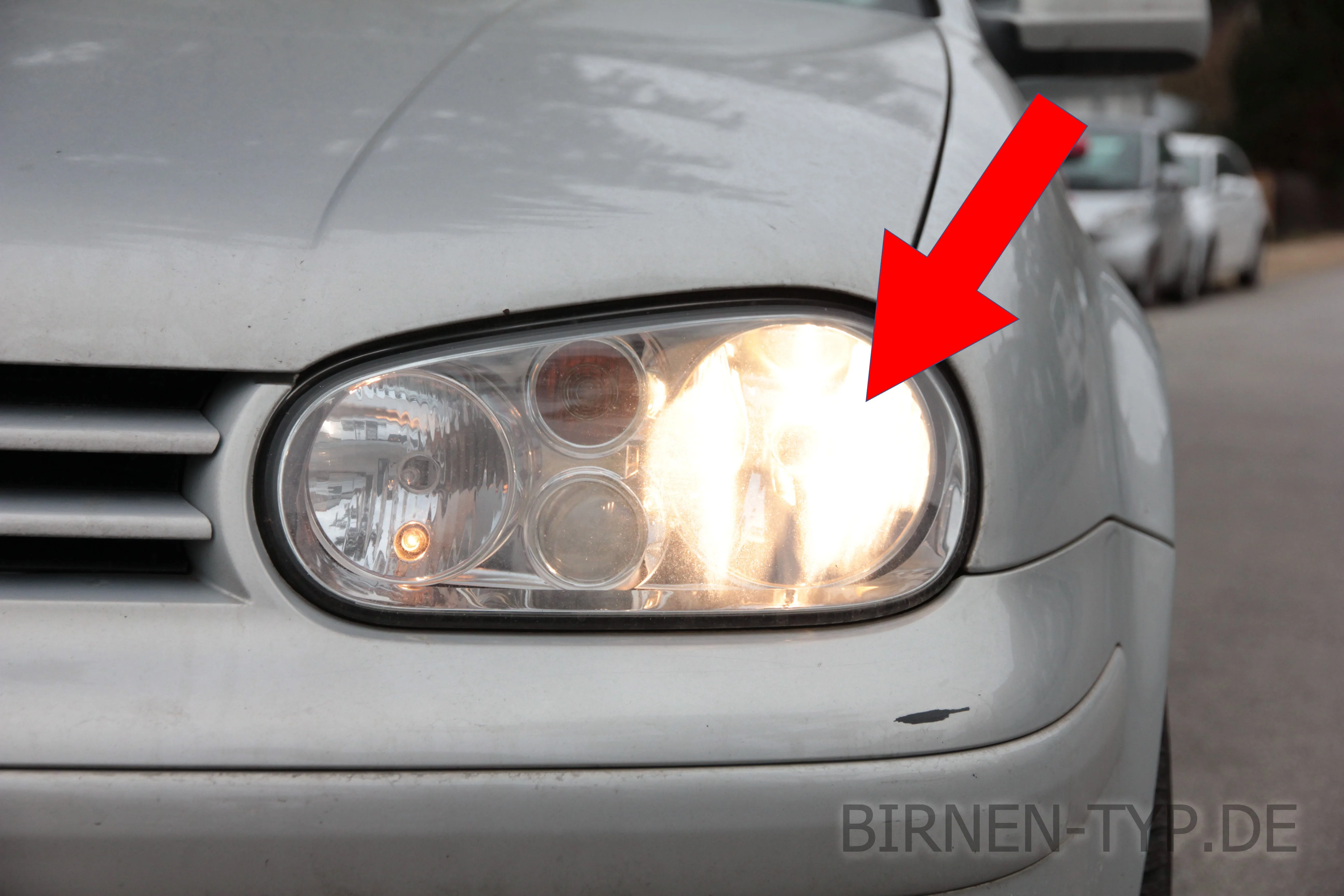 Abblendlicht des VW Golf IV