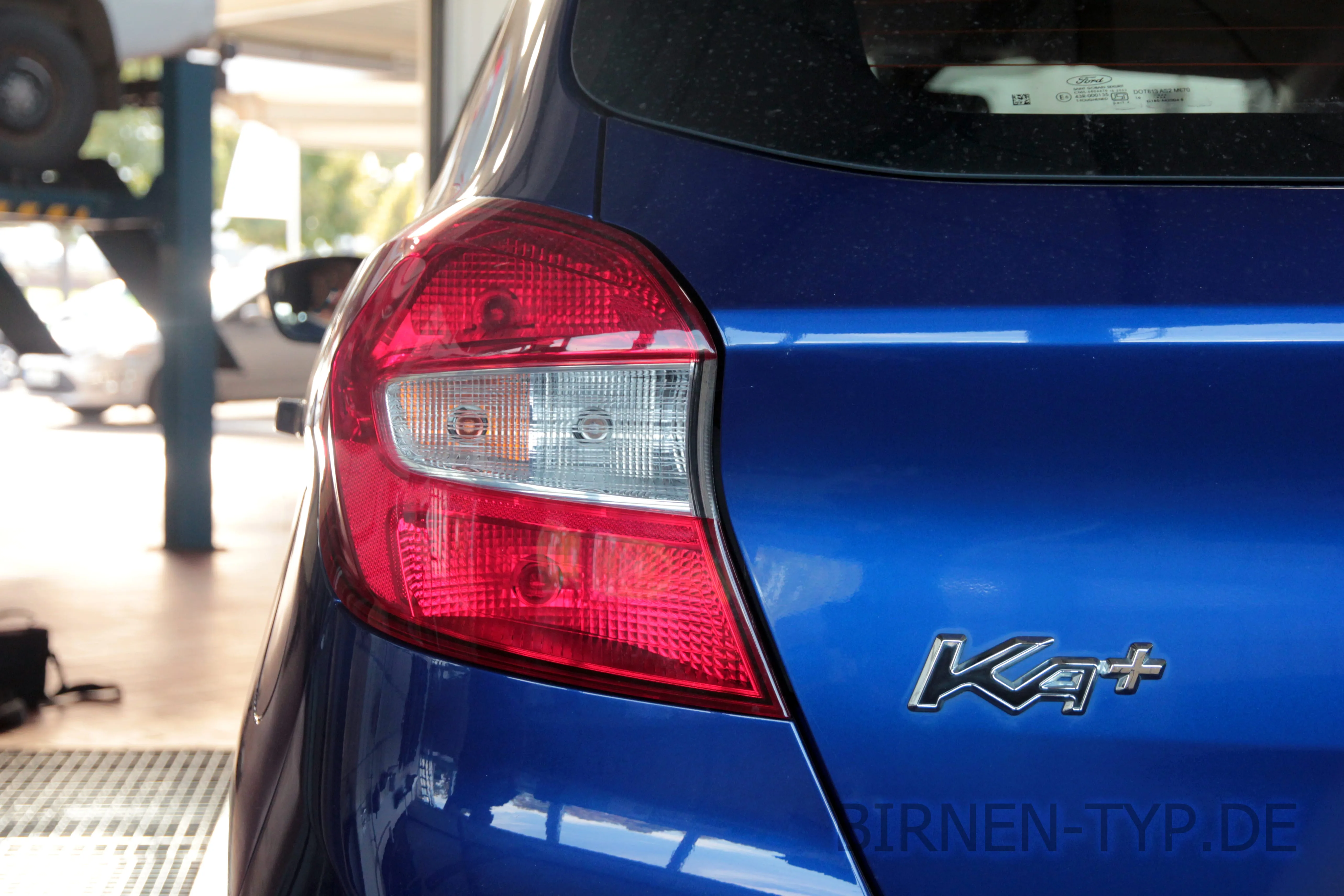 Die Rückleuchte des Ford Ka 3 — ohne hinteres Tagfahrlicht