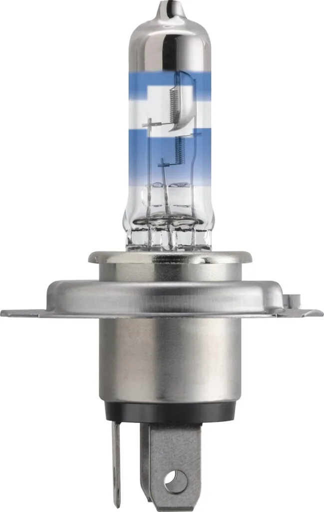 Eine sehr weiße und helle Xenon-LED-Look-H4-Halogen-Glühbirne - Philips RacingVision GT200
