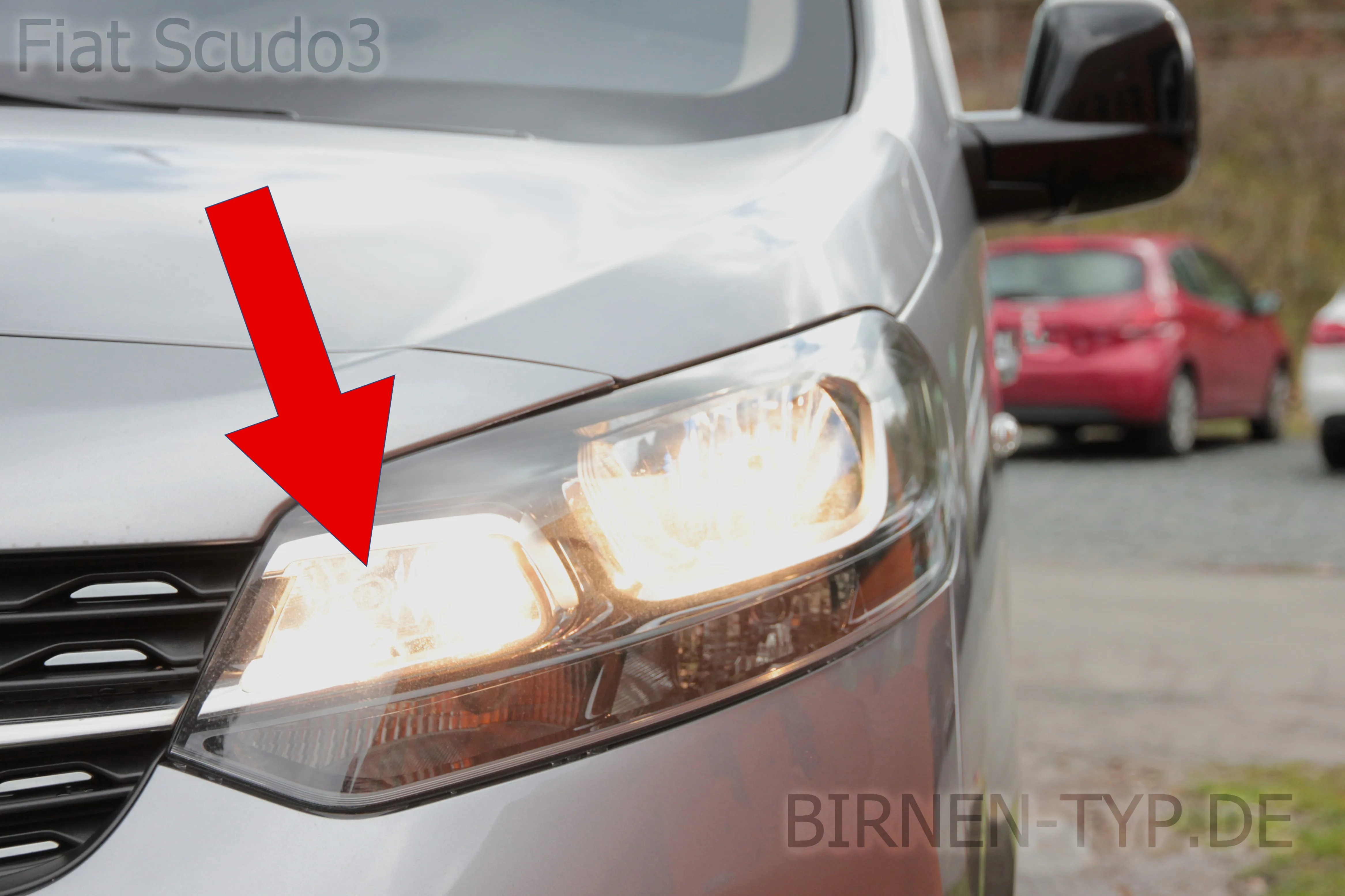 Fernlicht des Fiat Scudo — bei Halogen-Abblendlicht