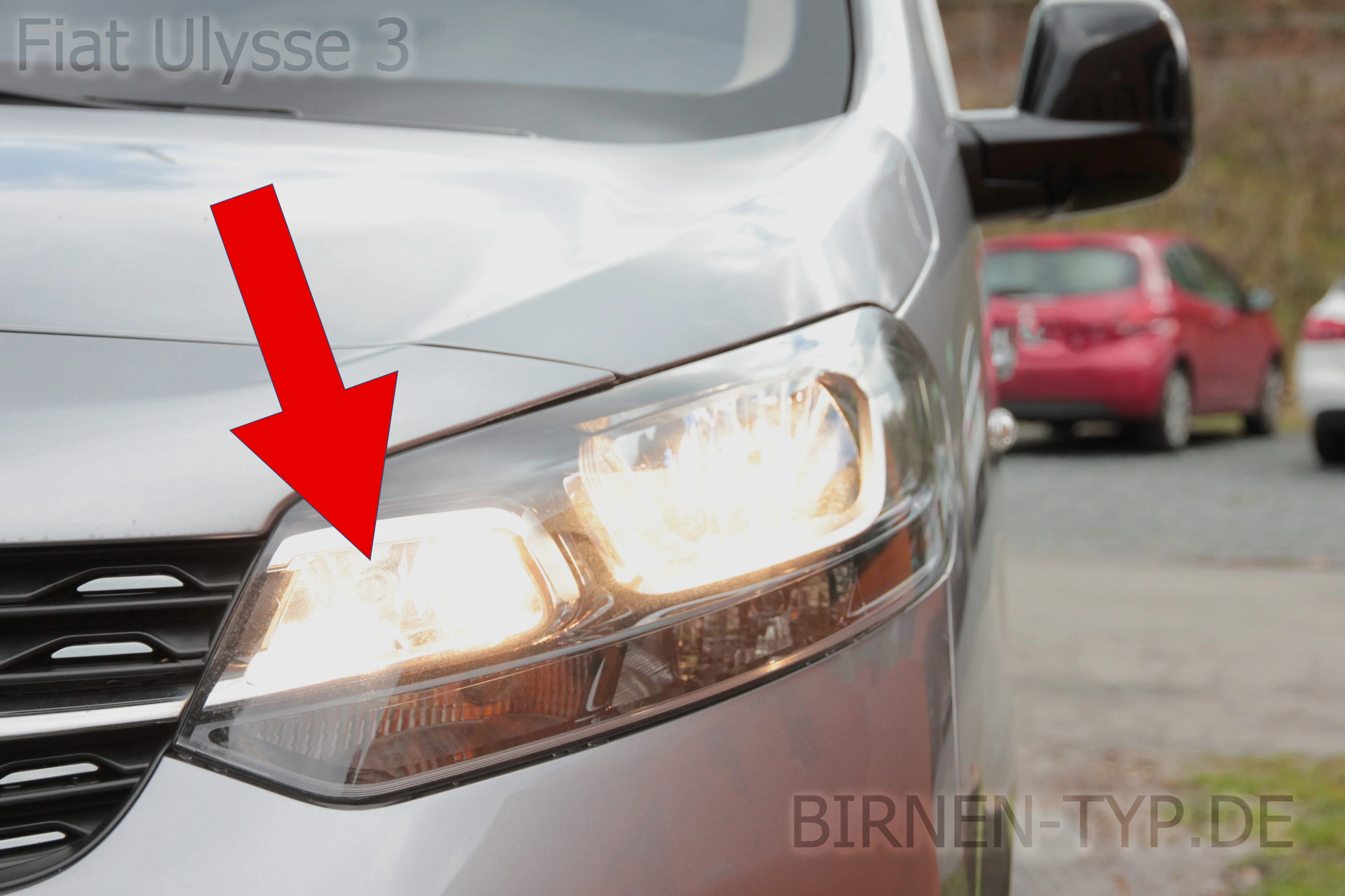 Fernlicht des Fiat Ulysse — bei Halogen-Abblendlicht