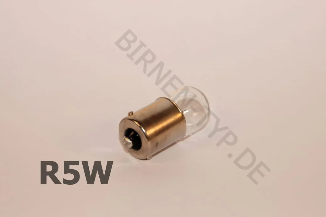 Typische R5W-Birne mit Sockel BA15s