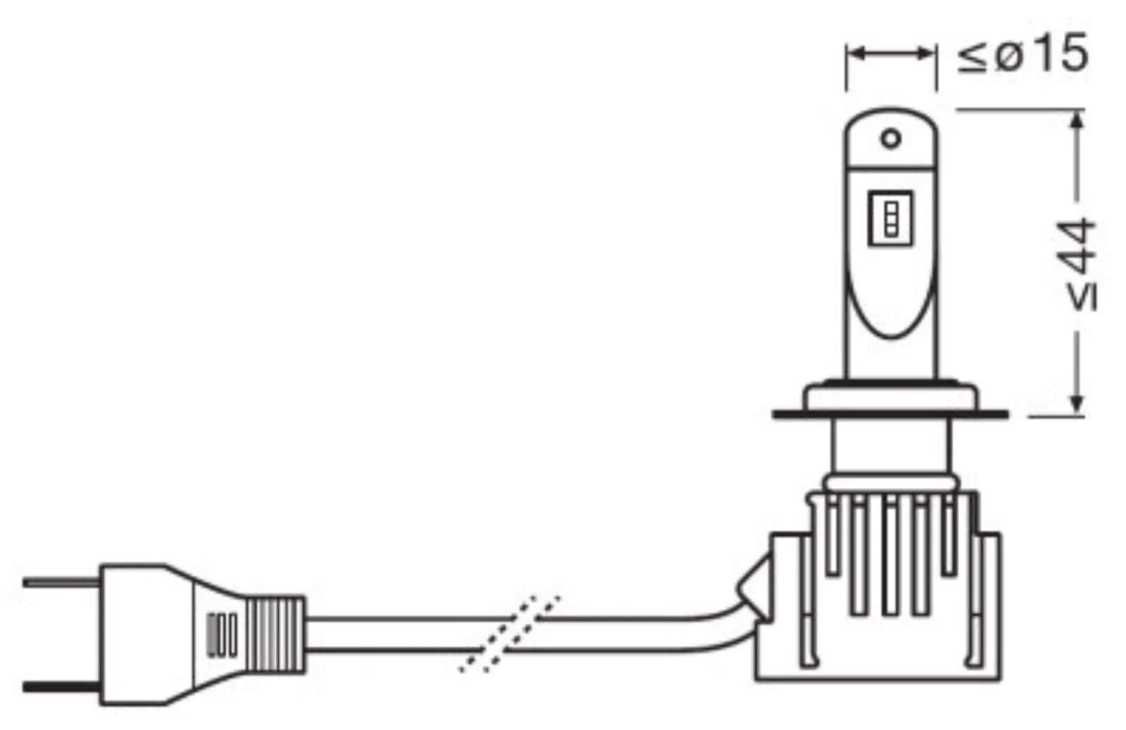 Maße OSRAM H7 LED Generation 2 Retrofit legal zugelassen Abblendlicht Fernlicht Auto Fahrzeug .jpeg