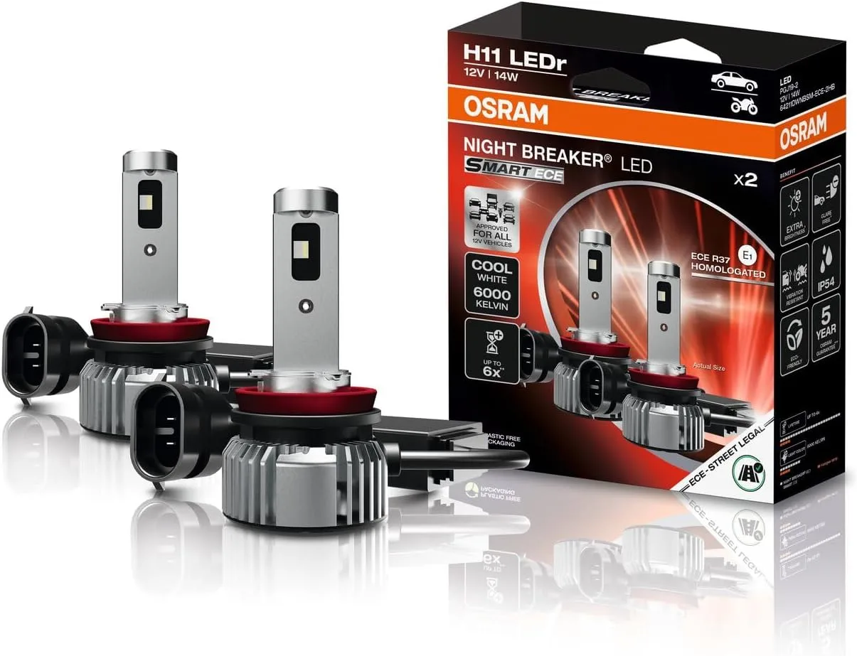 Osram Night Breaker LED SMART ECE H11 Doppelpack - ECE-zugelassen, keine Fahrzeugfreigabe nötig