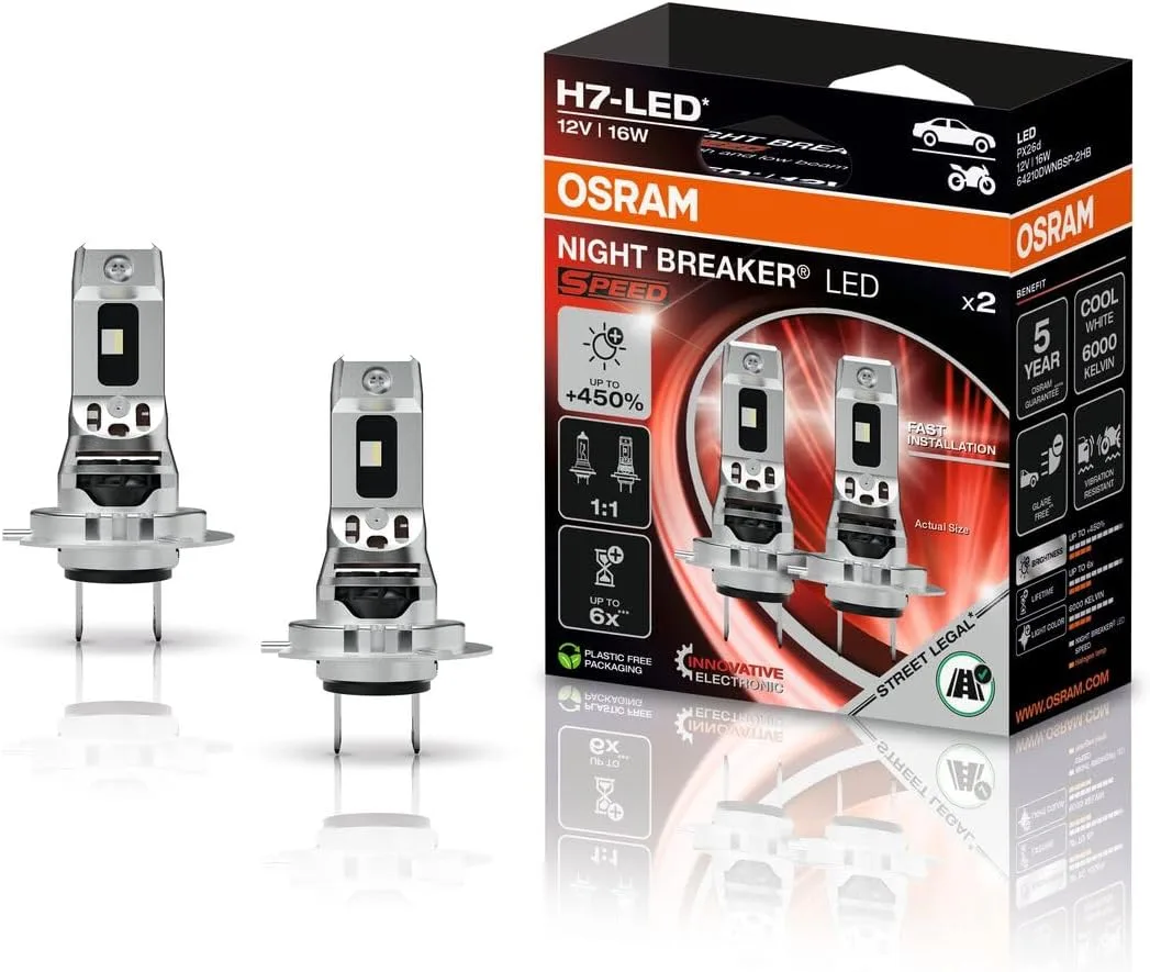 OSRAM NIGHT BREAKER LED SPEED H7 450 für Fern- und Abblendlicht mit Straßenzulassung