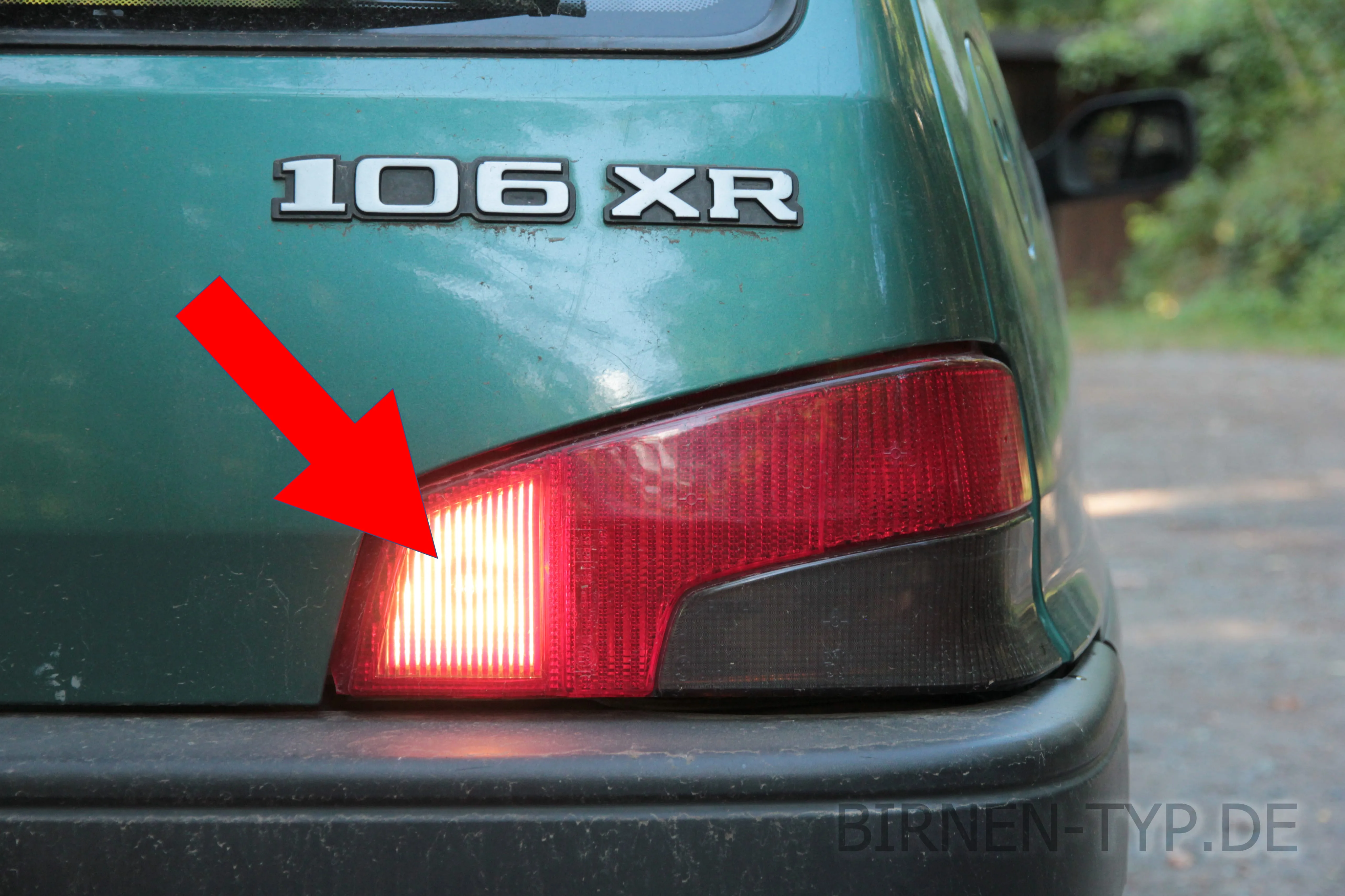 Rückfahrlicht des Peugeot 106