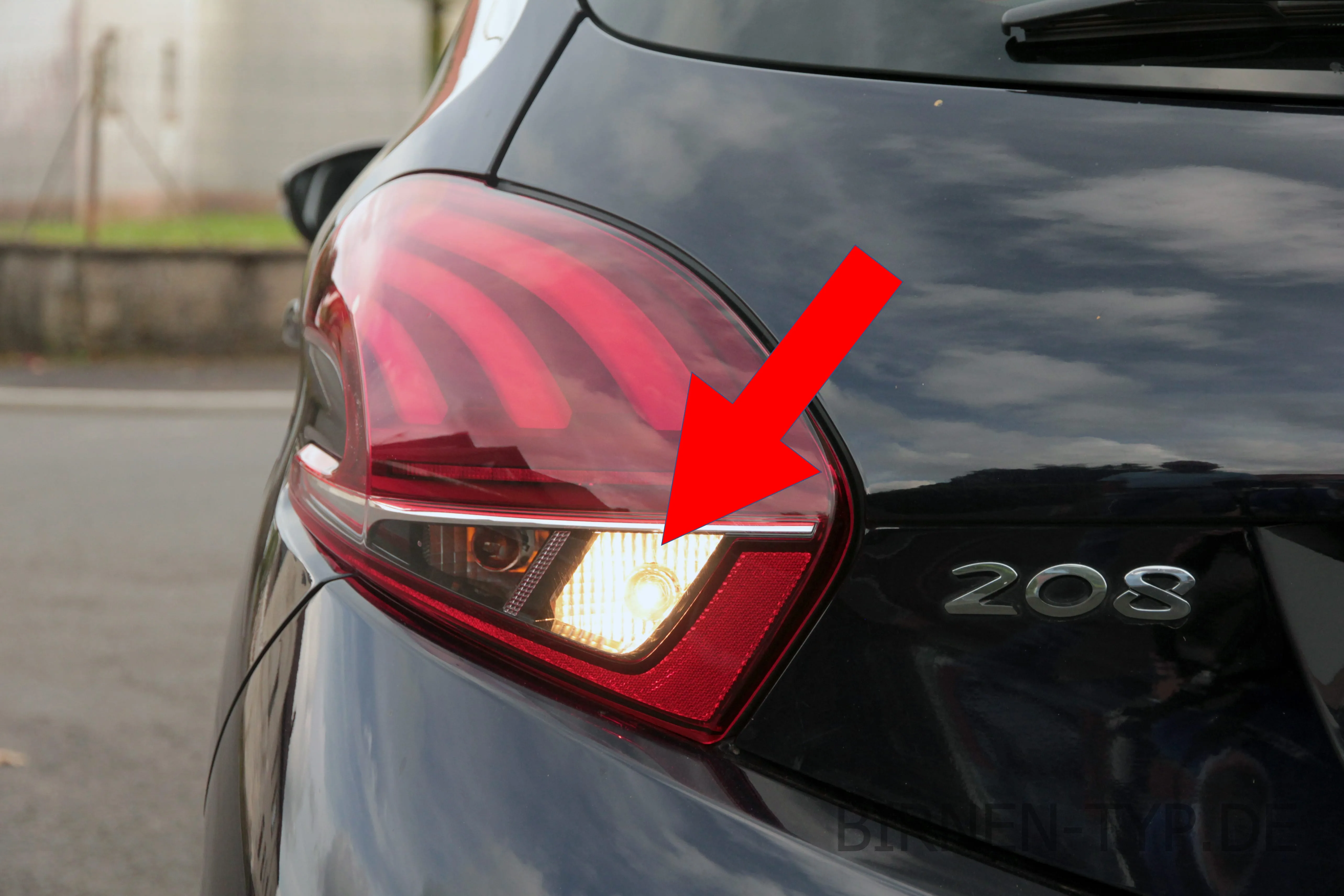 Rückfahrlicht des Peugeot 208