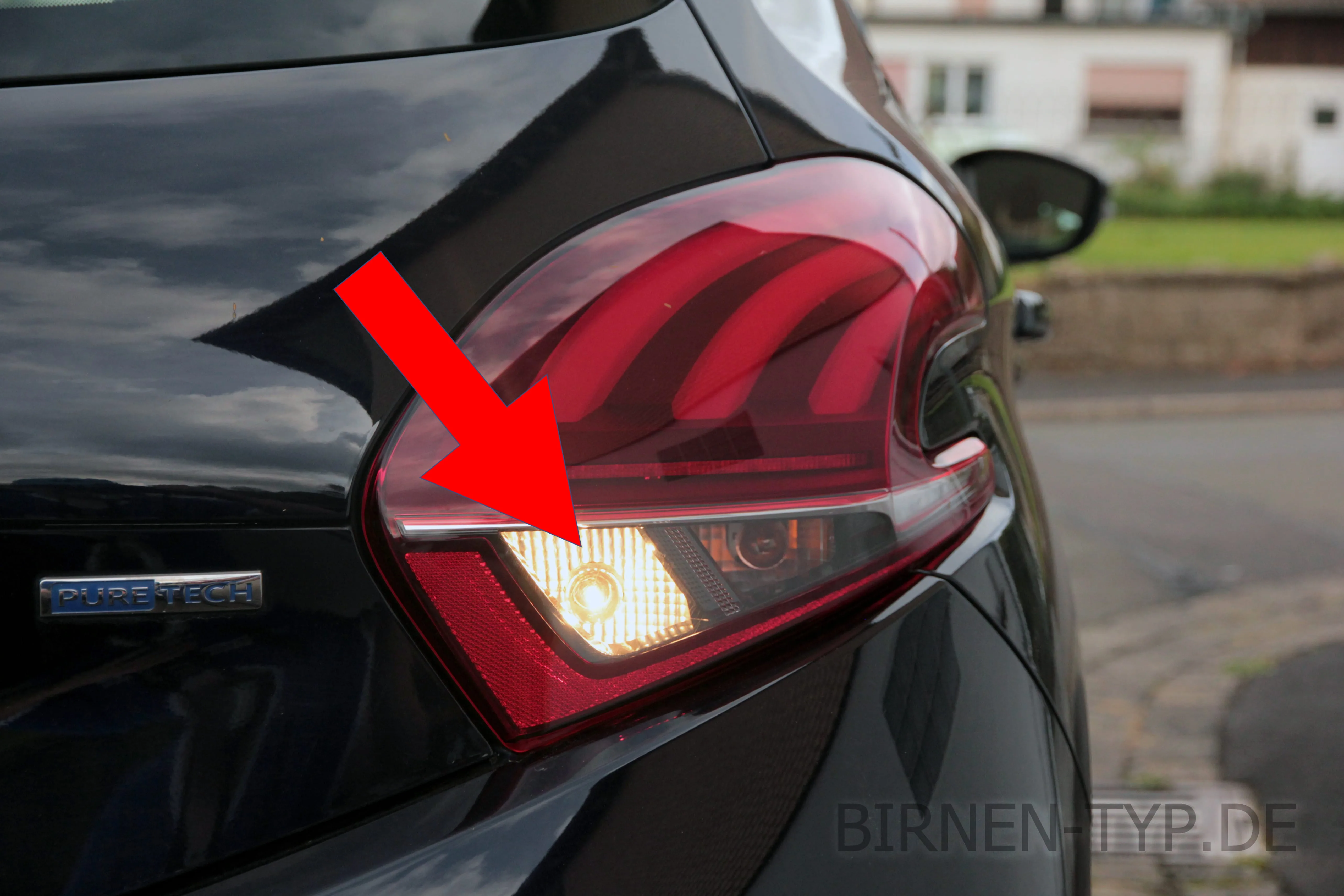 Rückfahrlicht des Peugeot 208