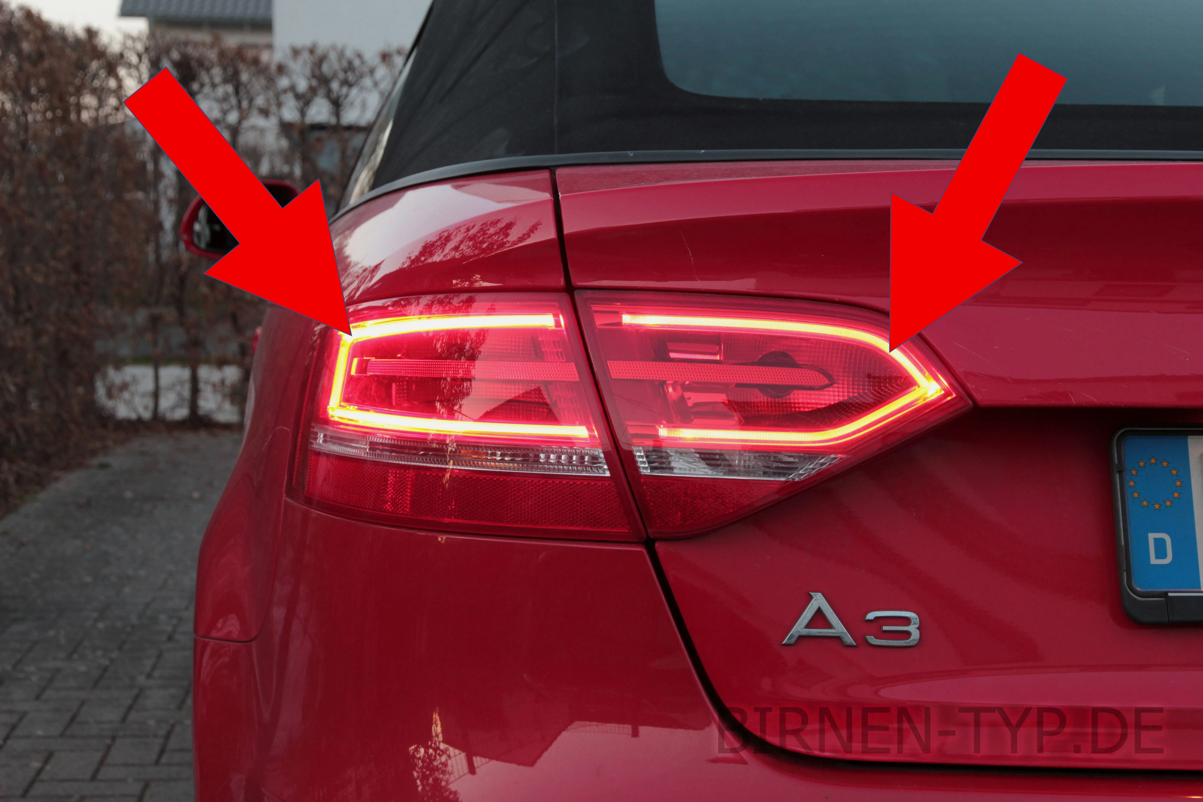 Schlusslicht des Audi A3 Cabrio 2. Gen