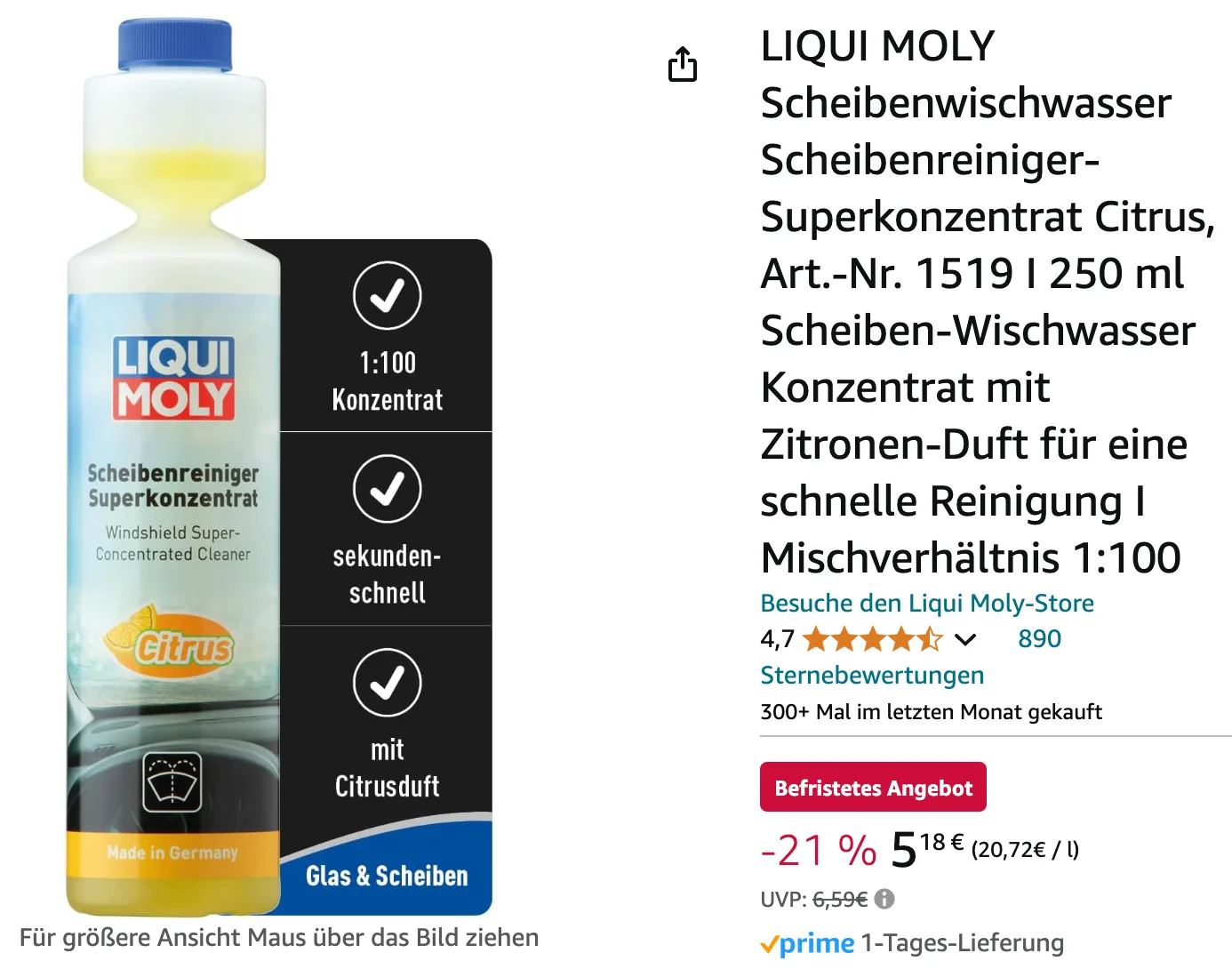 Scheibenwischwasser von Liqui Moly im Angebot bei Amazon