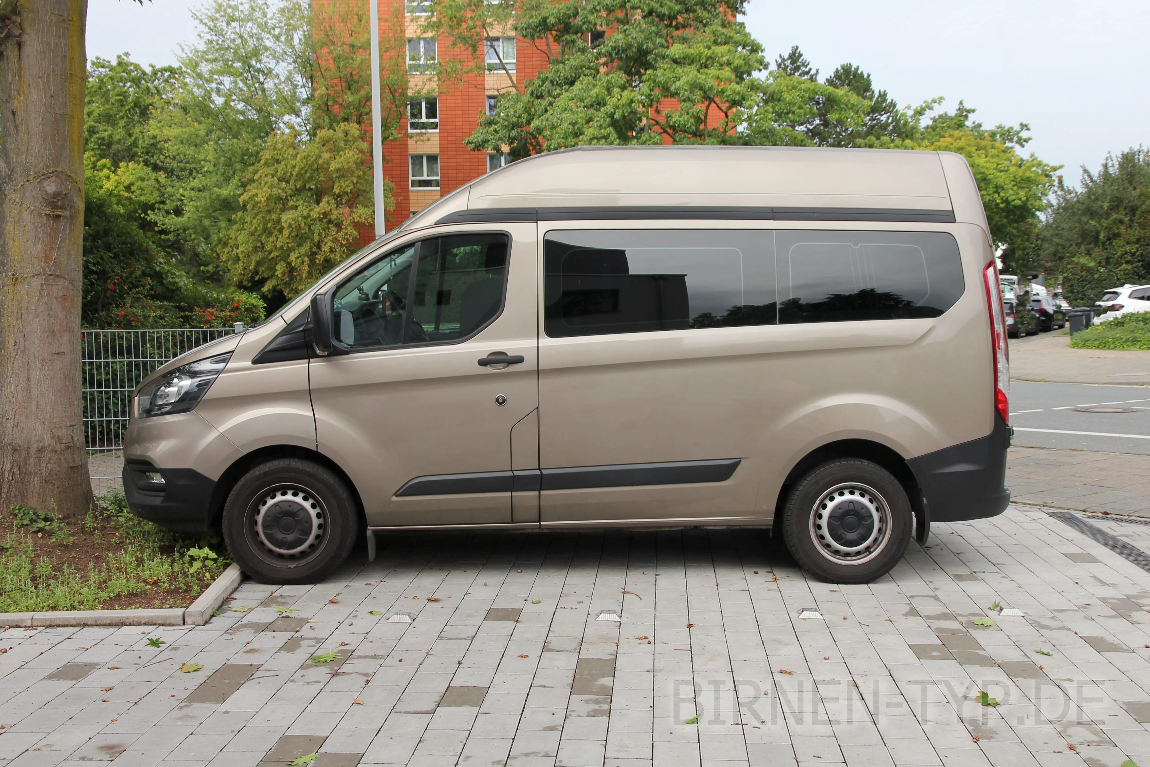 Seitenansicht (Fahrerseite) des Ford Transit Custom als Transporter, Van