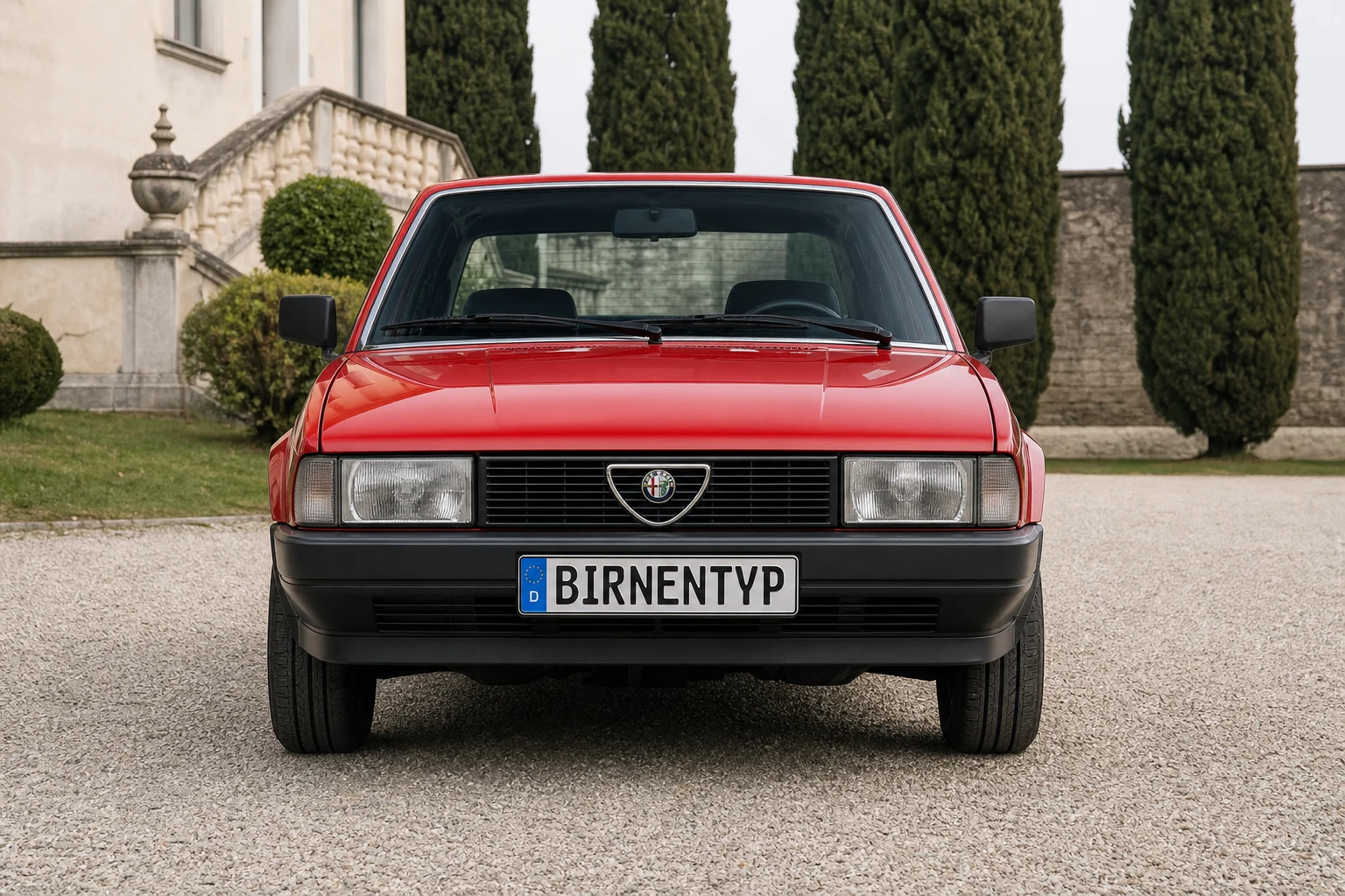 Frontansicht des Alfa Romeo Giulietta 2 (mit KI erzeugt)