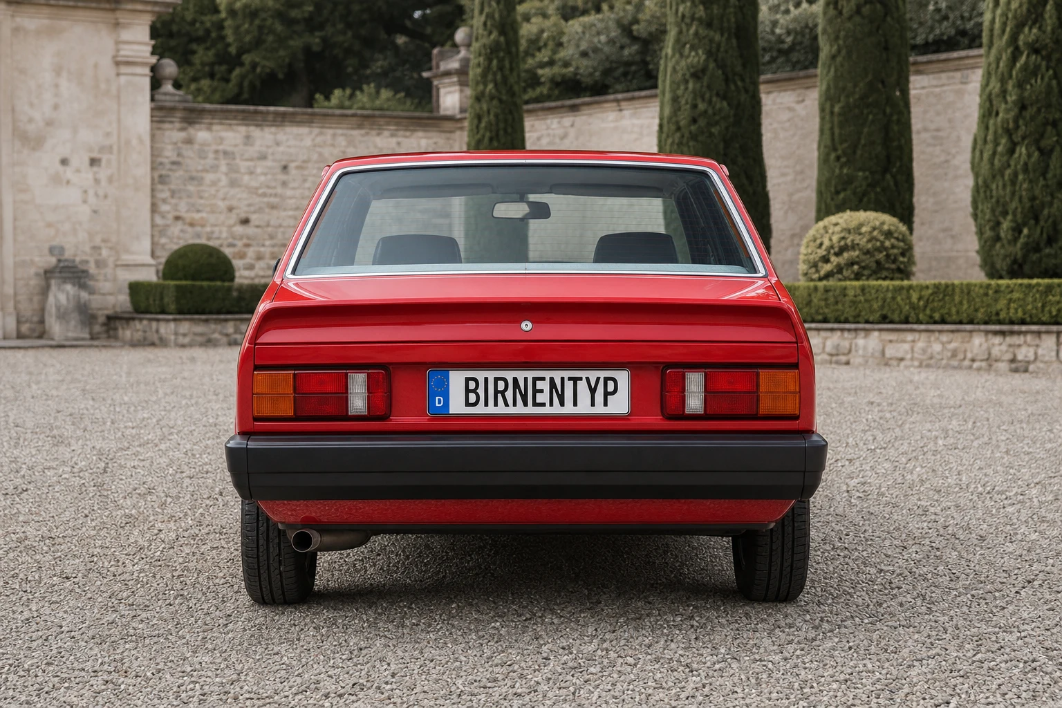 Heck-Ansicht des Alfa Romeo Giulietta 2 (mit KI erzeugt)