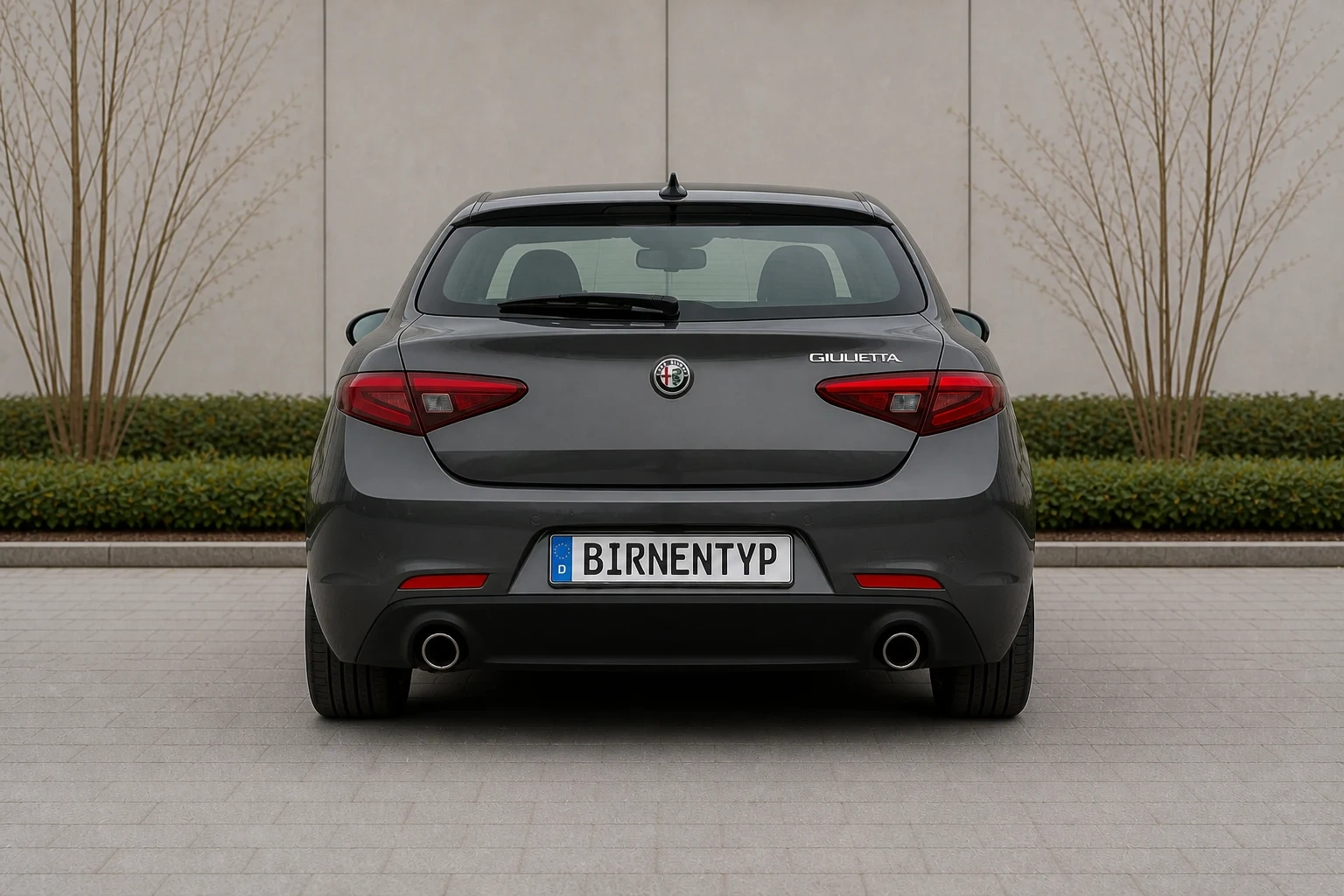 Heck-Ansicht der Alfa Romeo Giulietta 3 (mit KI erzeugt)