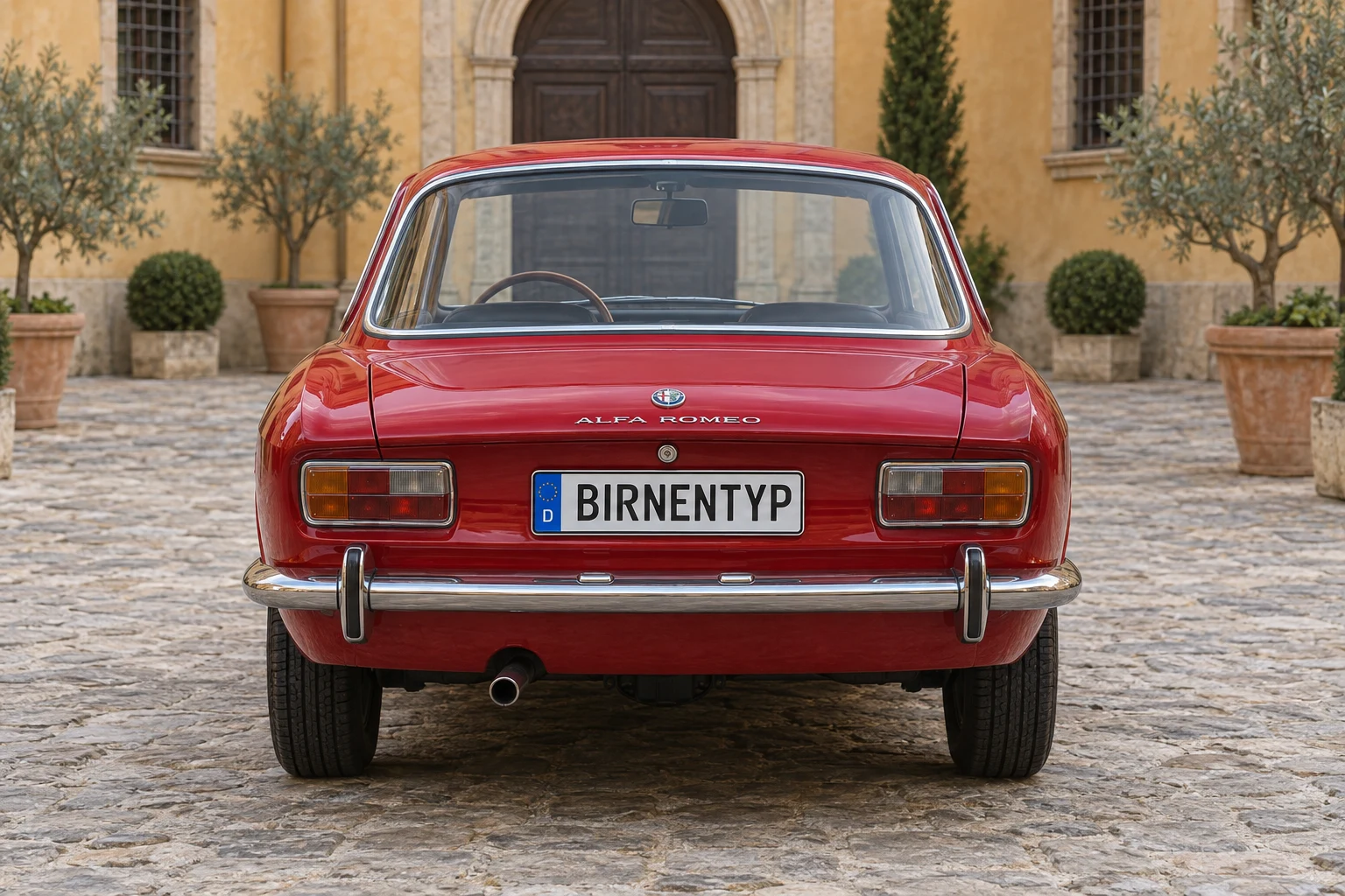 Heck-Ansicht des Alfa Romeo GT / GT Junior (105) 1 (mit KI erzeugt)
