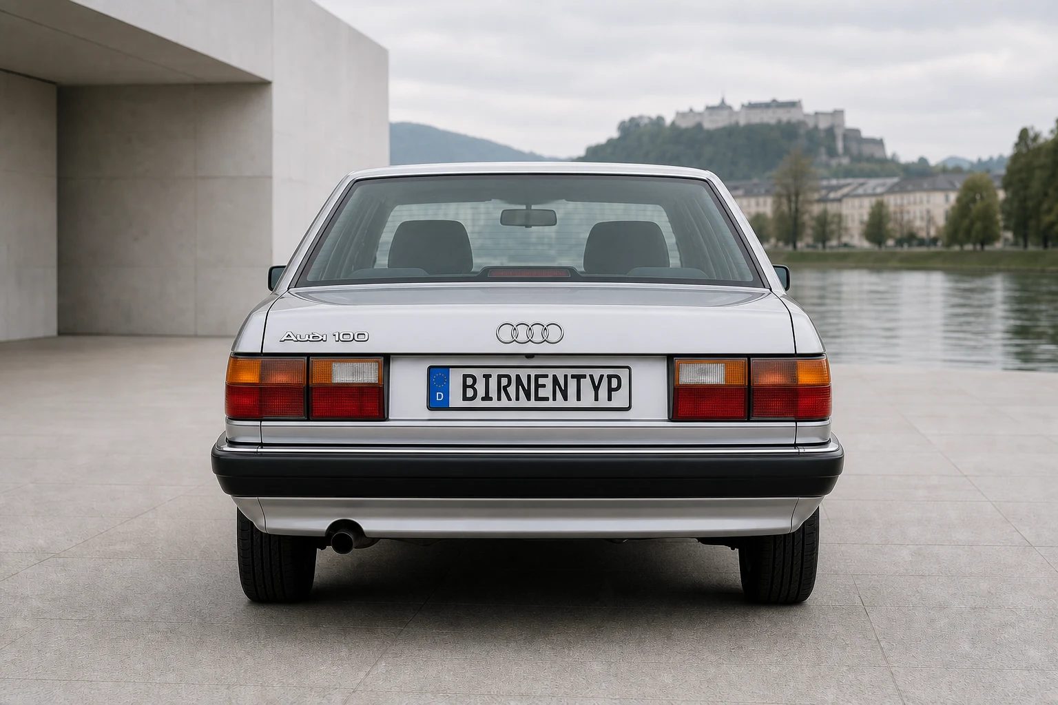 Heck-Ansicht des Audi 100 3 (mit KI erzeugt)