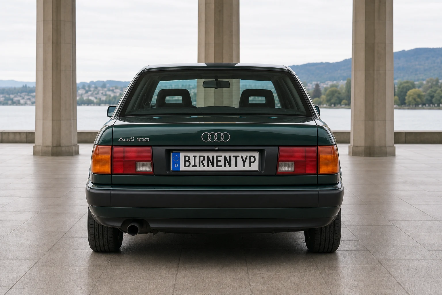 Heck-Ansicht des Audi 100 4 (mit KI erzeugt)