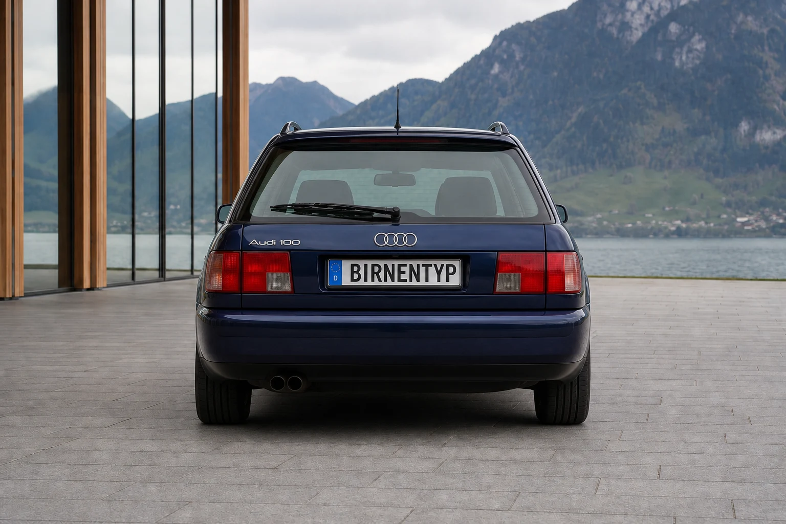 Heck-Ansicht des Audi 100 4 (Avant / Kombi) (mit KI erzeugt)
