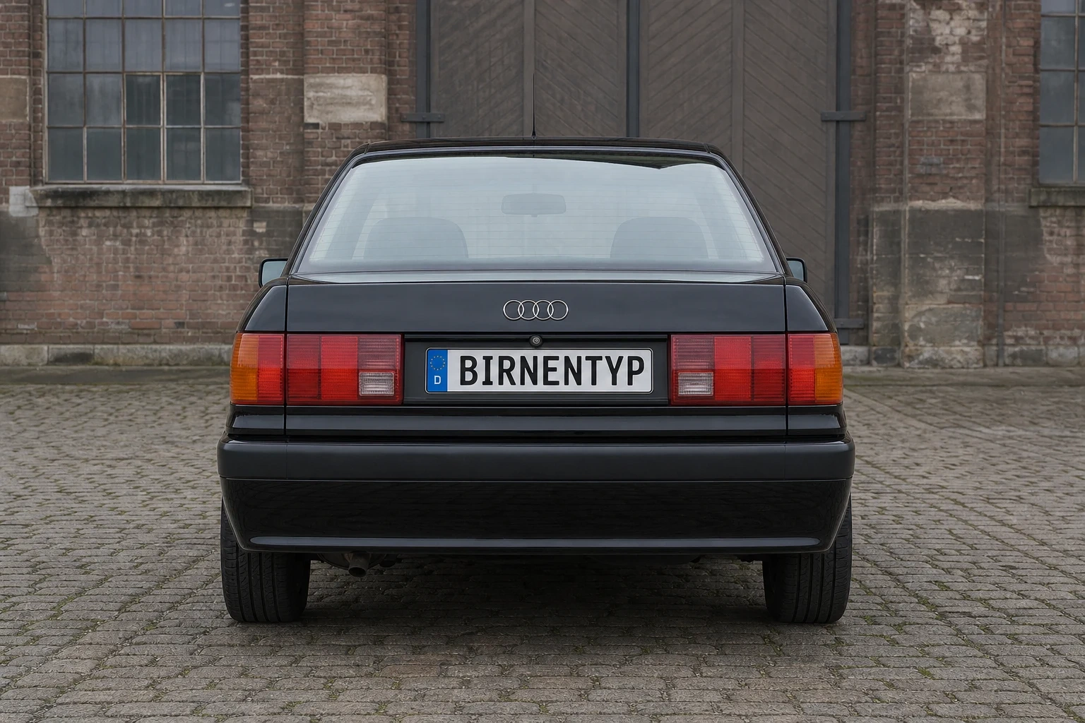 Heck-Ansicht des Audi 80 3 & 4. Gen (mit KI erzeugt)