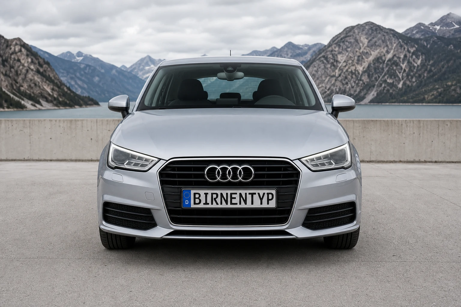 Frontansicht des Audi A1 1 (3- & 5-Türer, Facelift (2015)) (mit KI erzeugt)