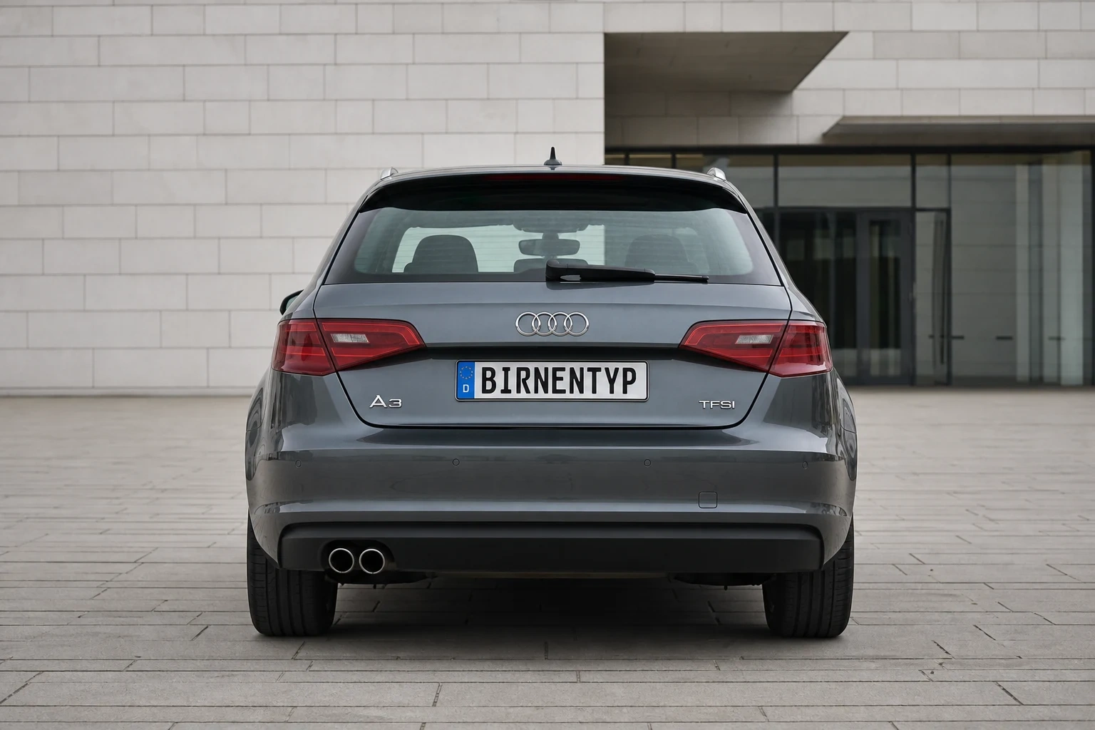 Heck-Ansicht des Audi A3 3. Gen (mit KI erzeugt)