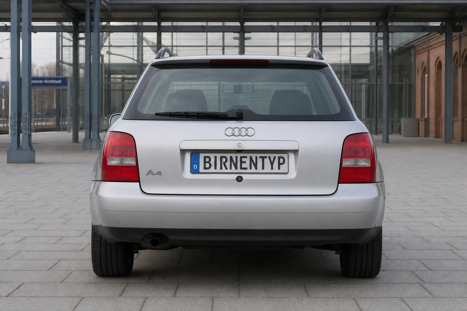 Heck-Ansicht des Audi A4 1. Gen (A4/S4 Avant) (mit KI erzeugt)