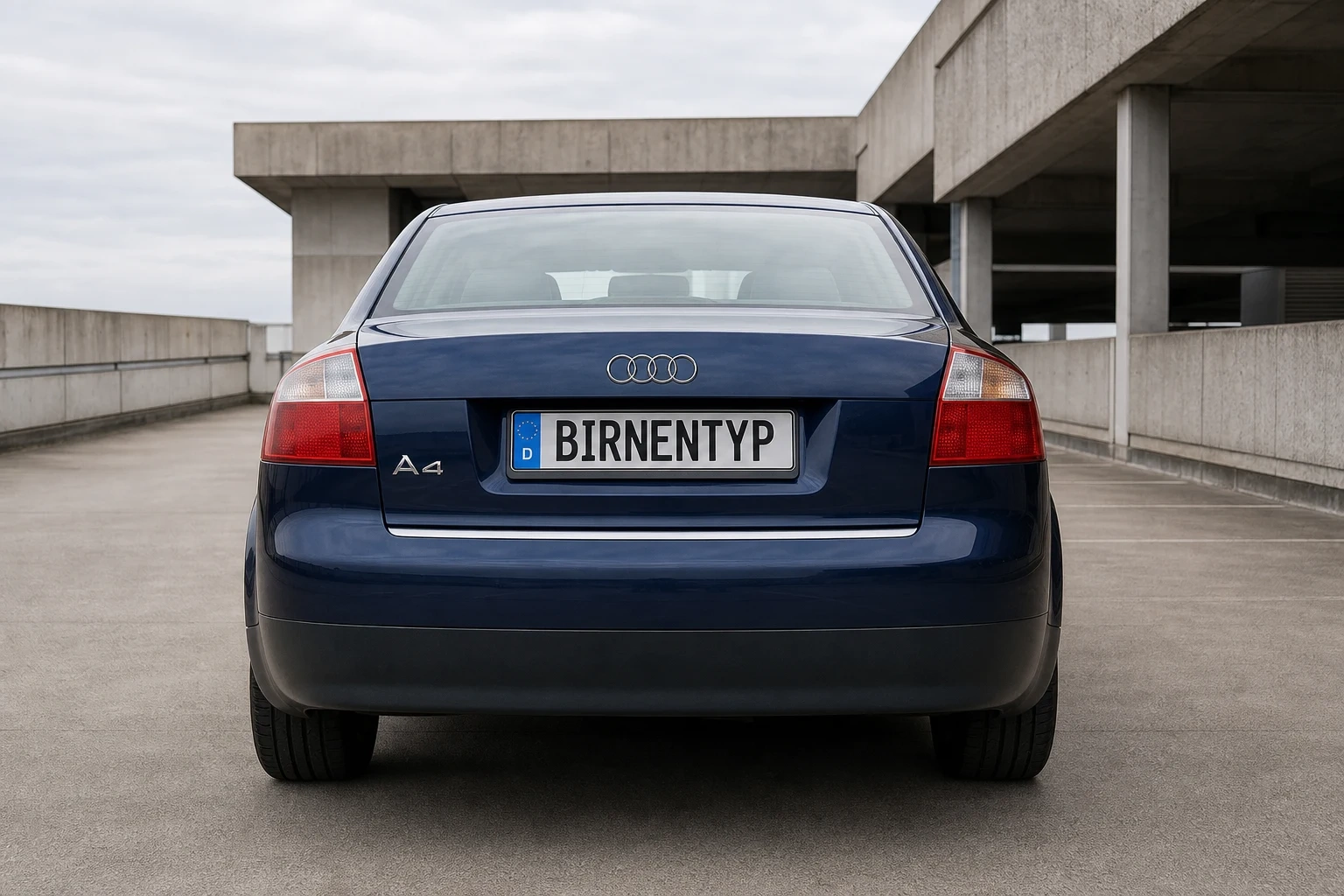 Heck-Ansicht des Audi A4 2. Gen (mit KI erzeugt)