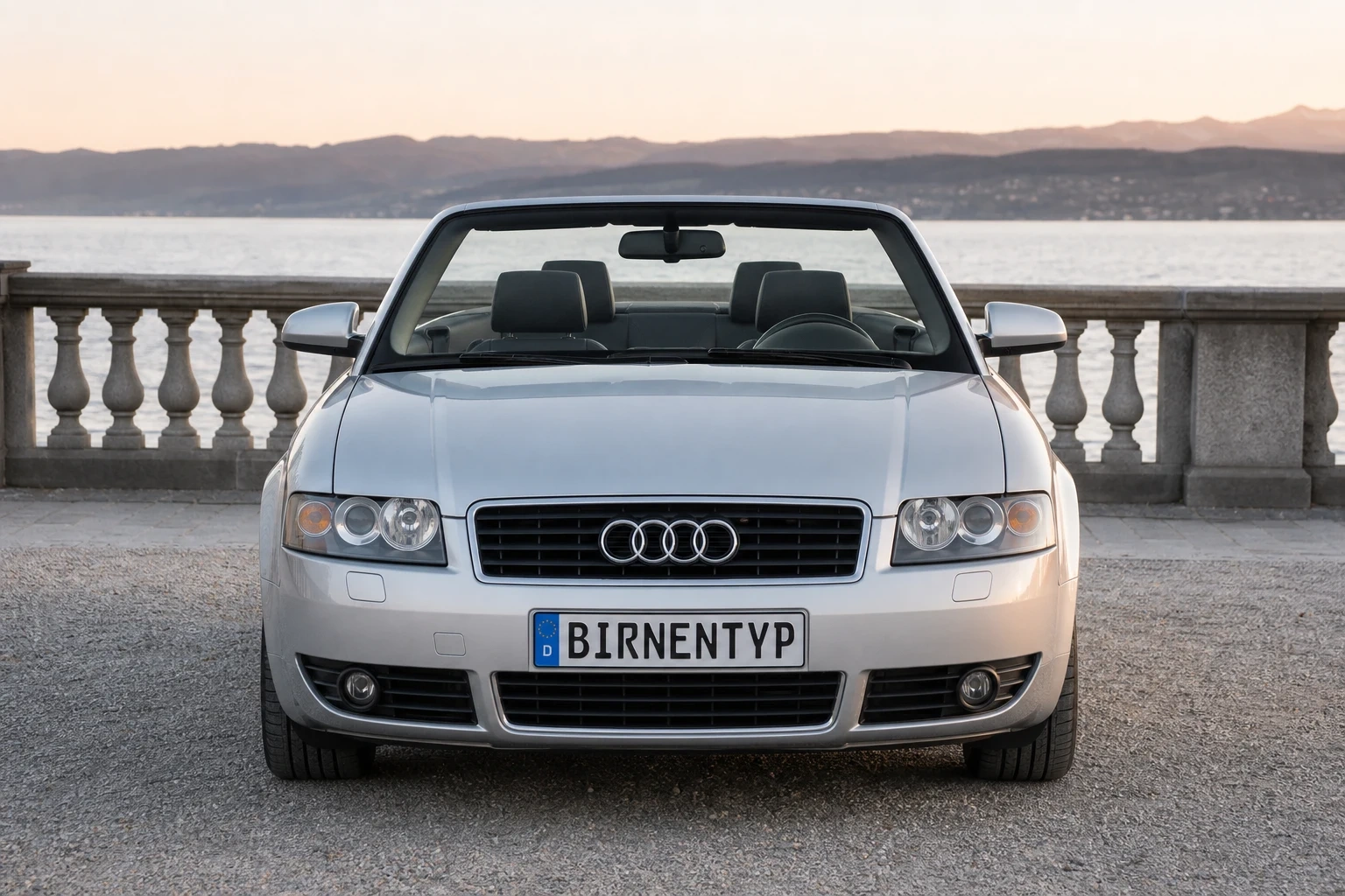 Frontansicht des Audi A4 2. Gen (A4/S4 Cabriolet) (mit KI erzeugt)