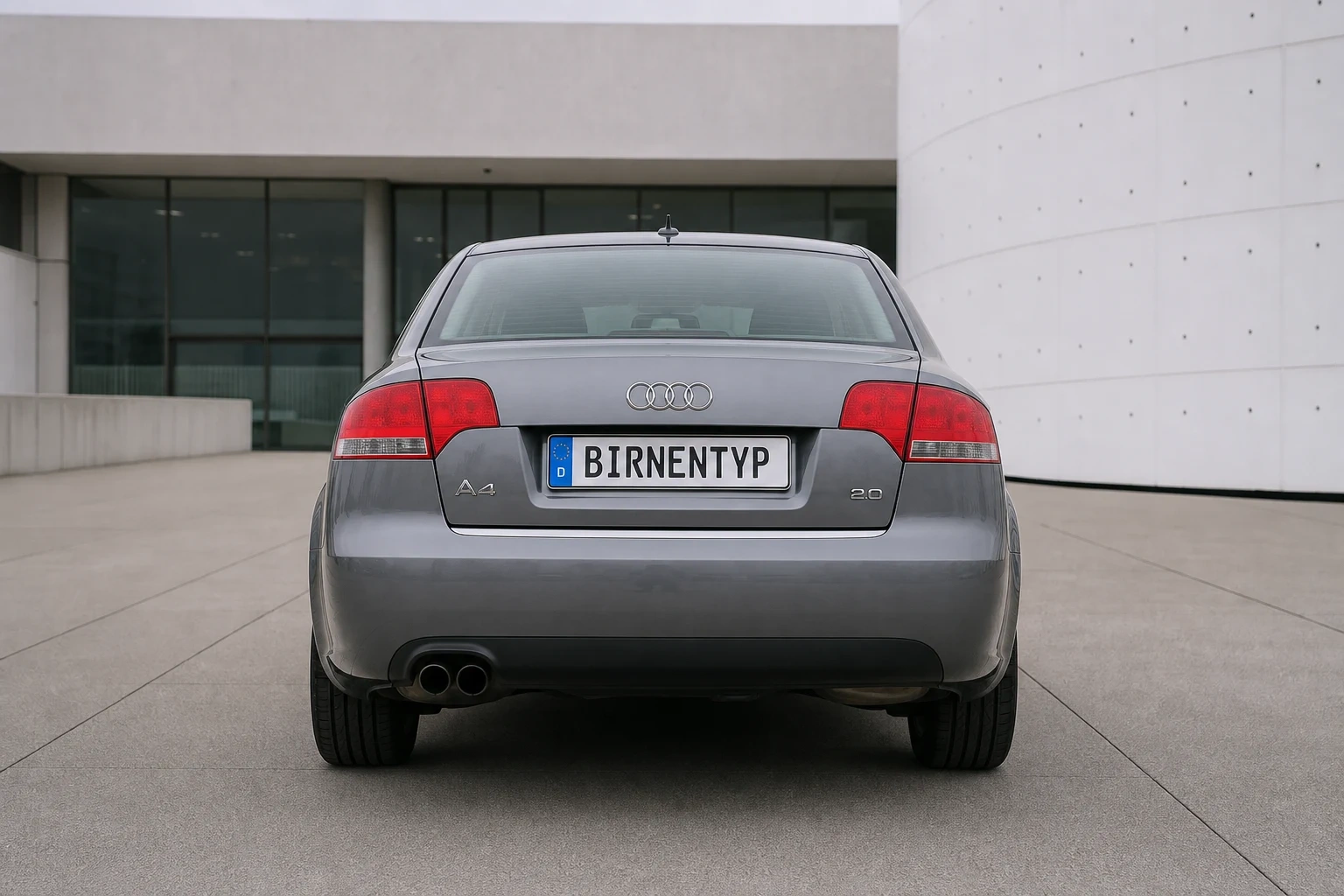 Heck-Ansicht des Audi A4 3. Gen (mit KI erzeugt)