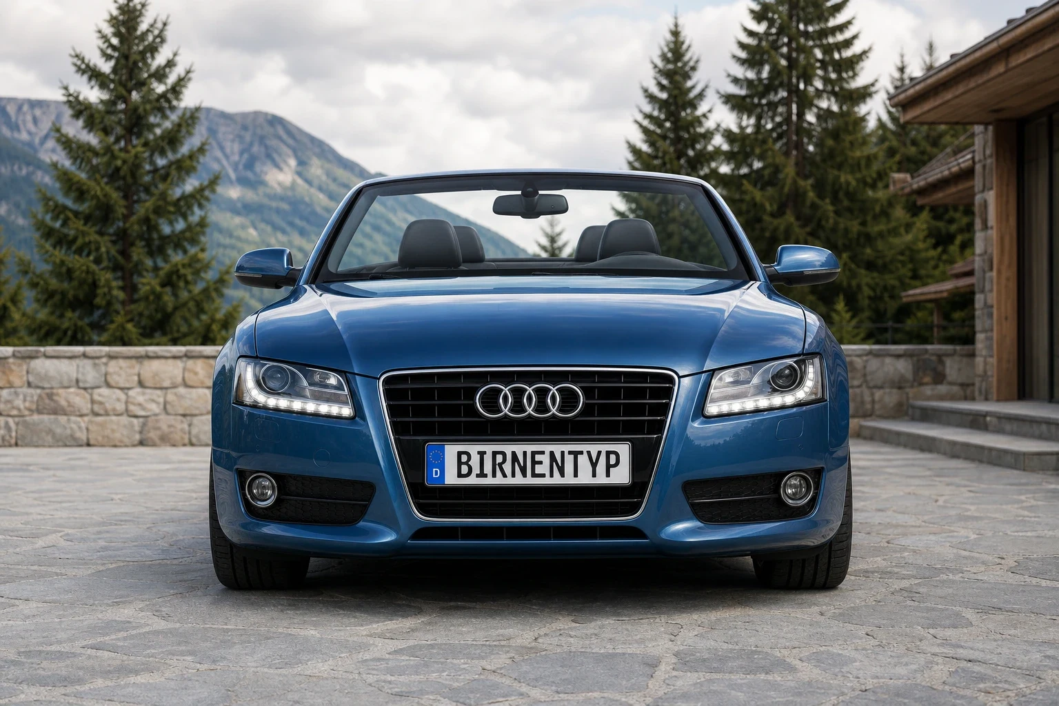Frontansicht des Audi A5 1 (Cabrio) (mit KI erzeugt)