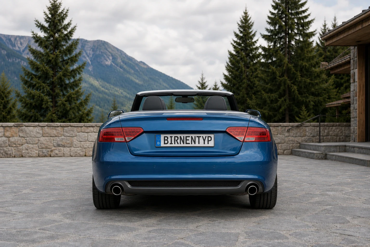 Heck-Ansicht des Audi A5 1 (Cabrio) (mit KI erzeugt)