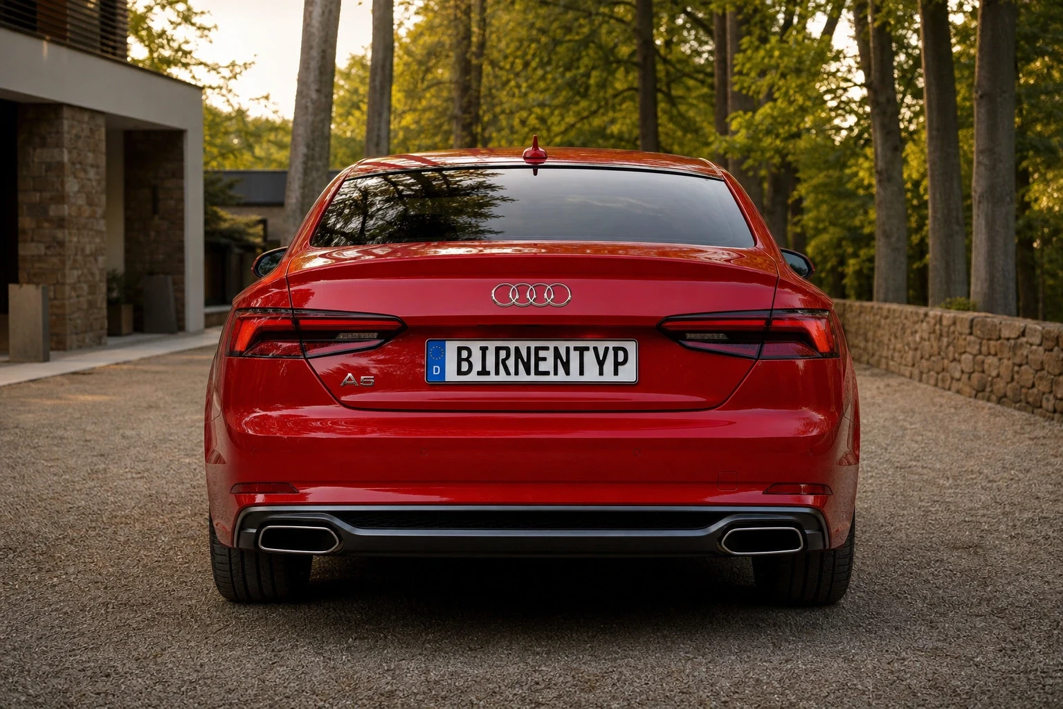 Heck-Ansicht des Audi A5 2 (mit KI erzeugt)