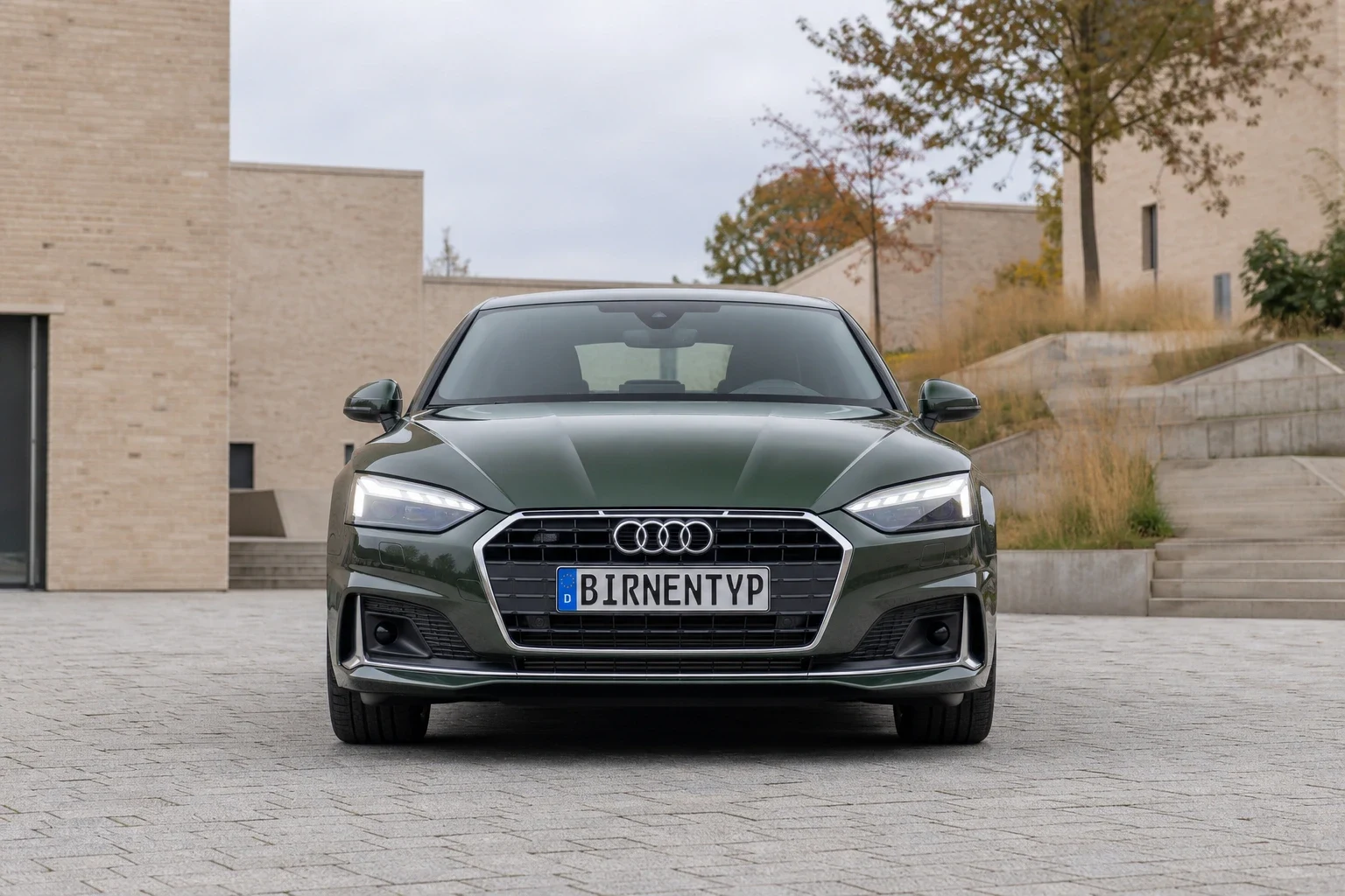 Frontansicht des Audi A5 2 (Schrägheck) (mit KI erzeugt)
