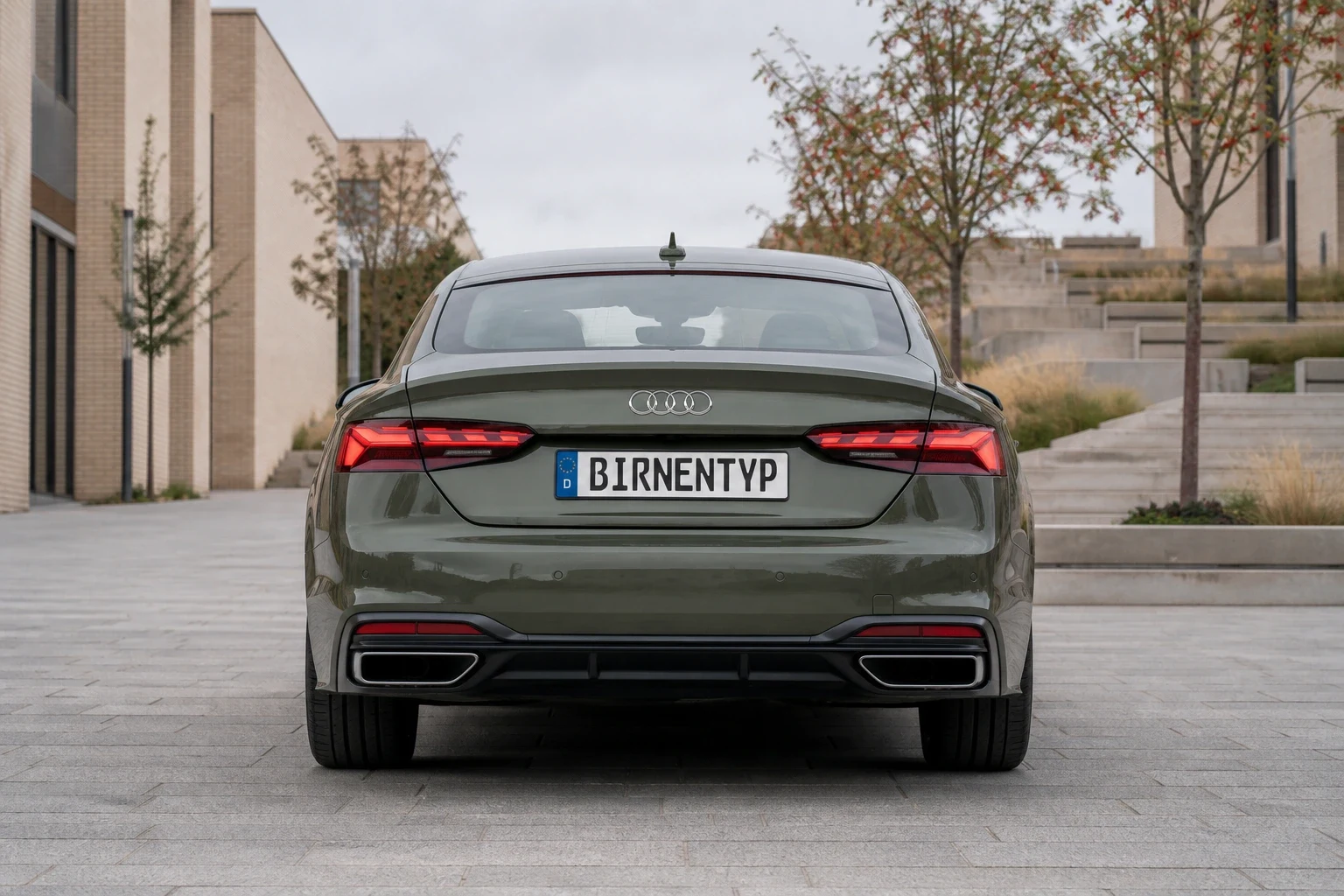 Heck-Ansicht des Audi A5 2 (Schrägheck) (mit KI erzeugt)