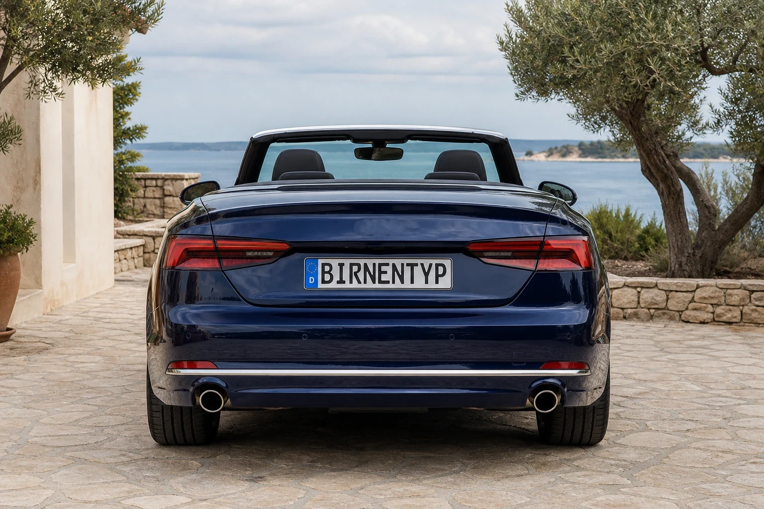 Heck-Ansicht des Audi A5 2 (Cabriolet) (mit KI erzeugt)