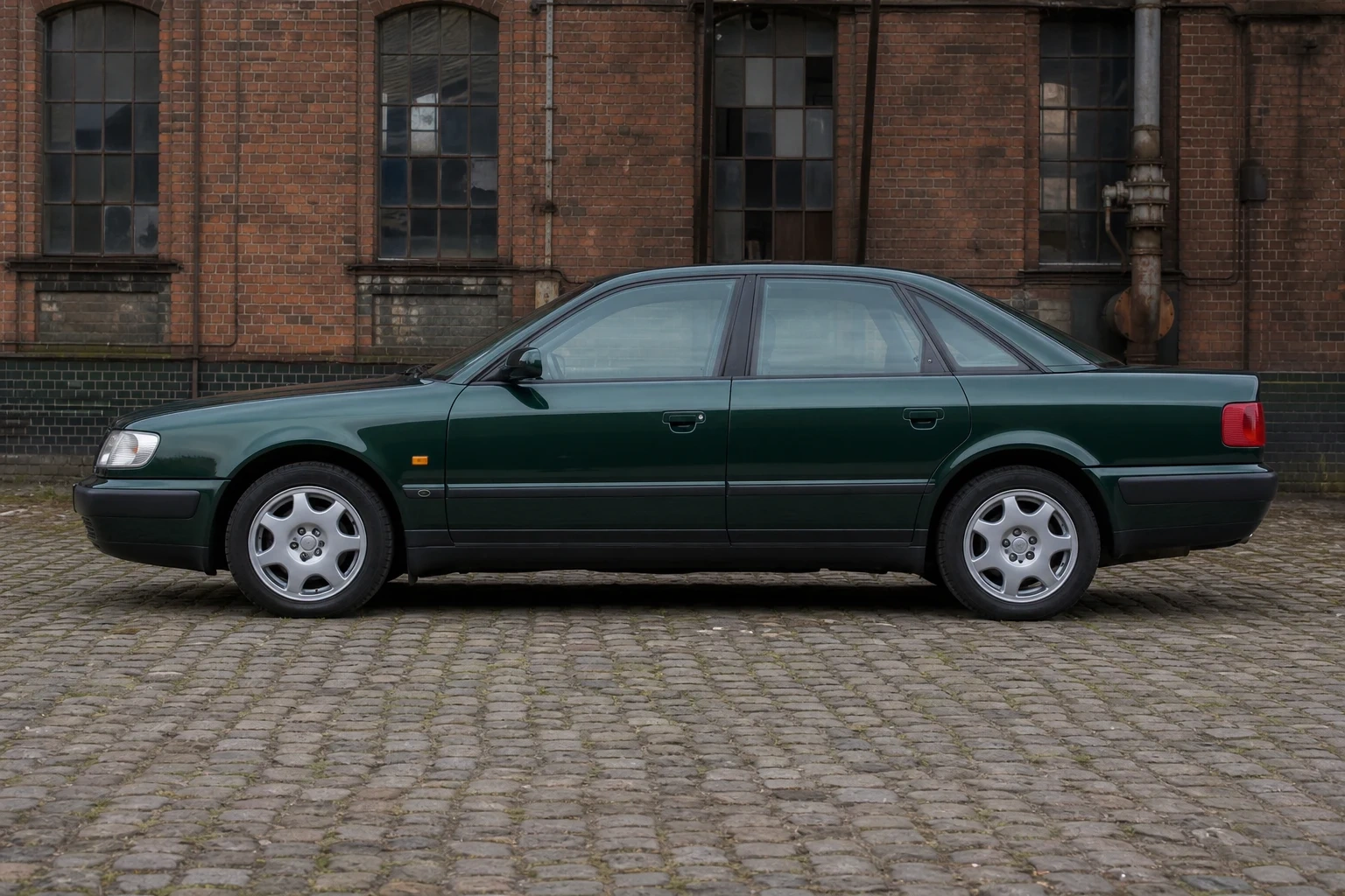 Seitenansicht (Fahrerseite) des Audi A6 1. Gen als Limousine (mit KI erzeugt)