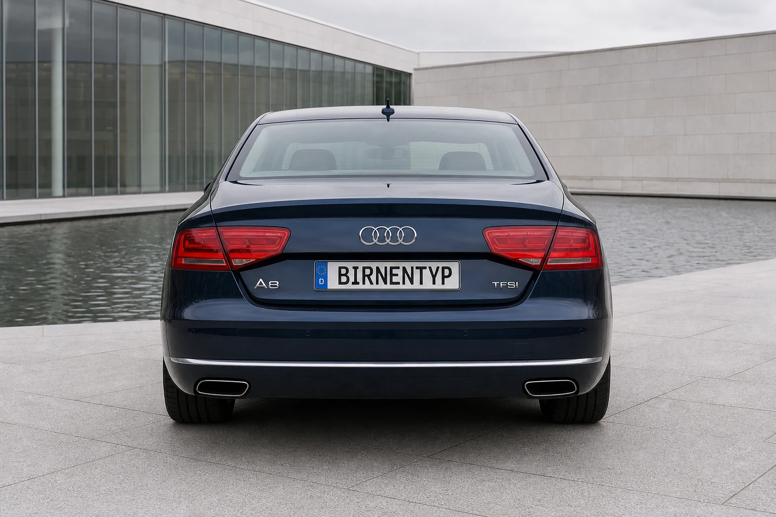 Heck-Ansicht des Audi A8 3 (mit KI erzeugt)