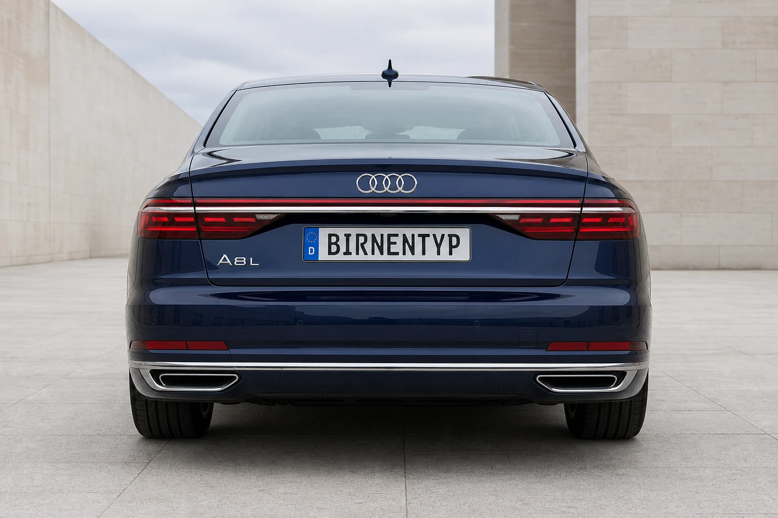 Heck-Ansicht des Audi A8 4 (mit KI erzeugt)
