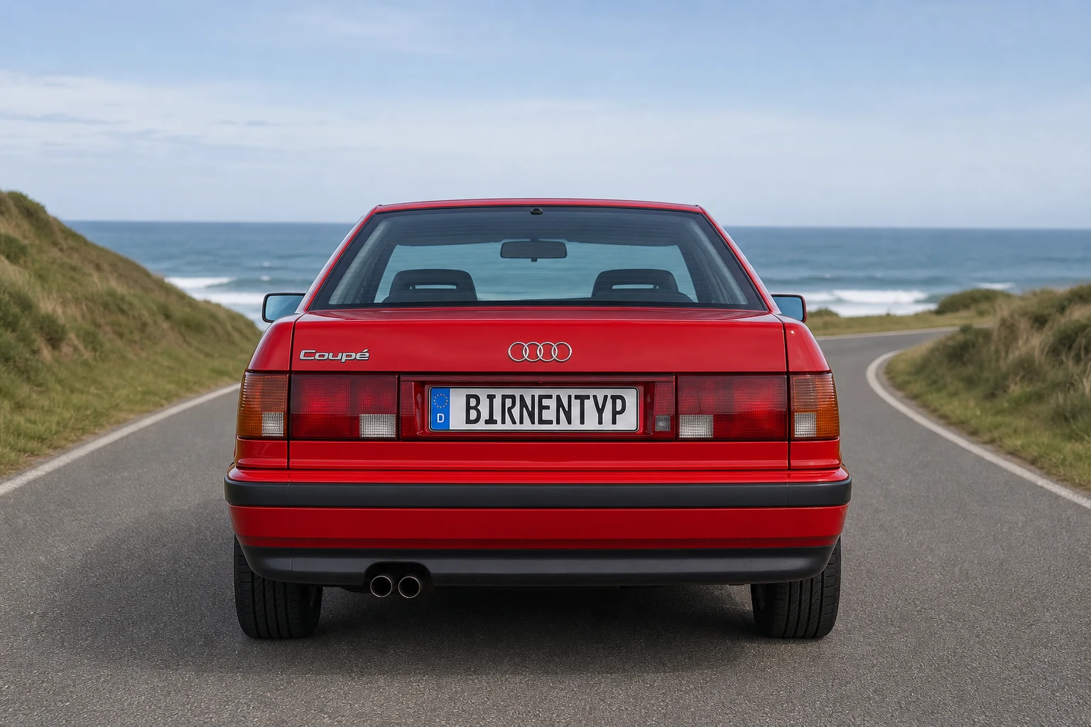 Heck-Ansicht des Audi Coupé 2 (mit KI erzeugt)