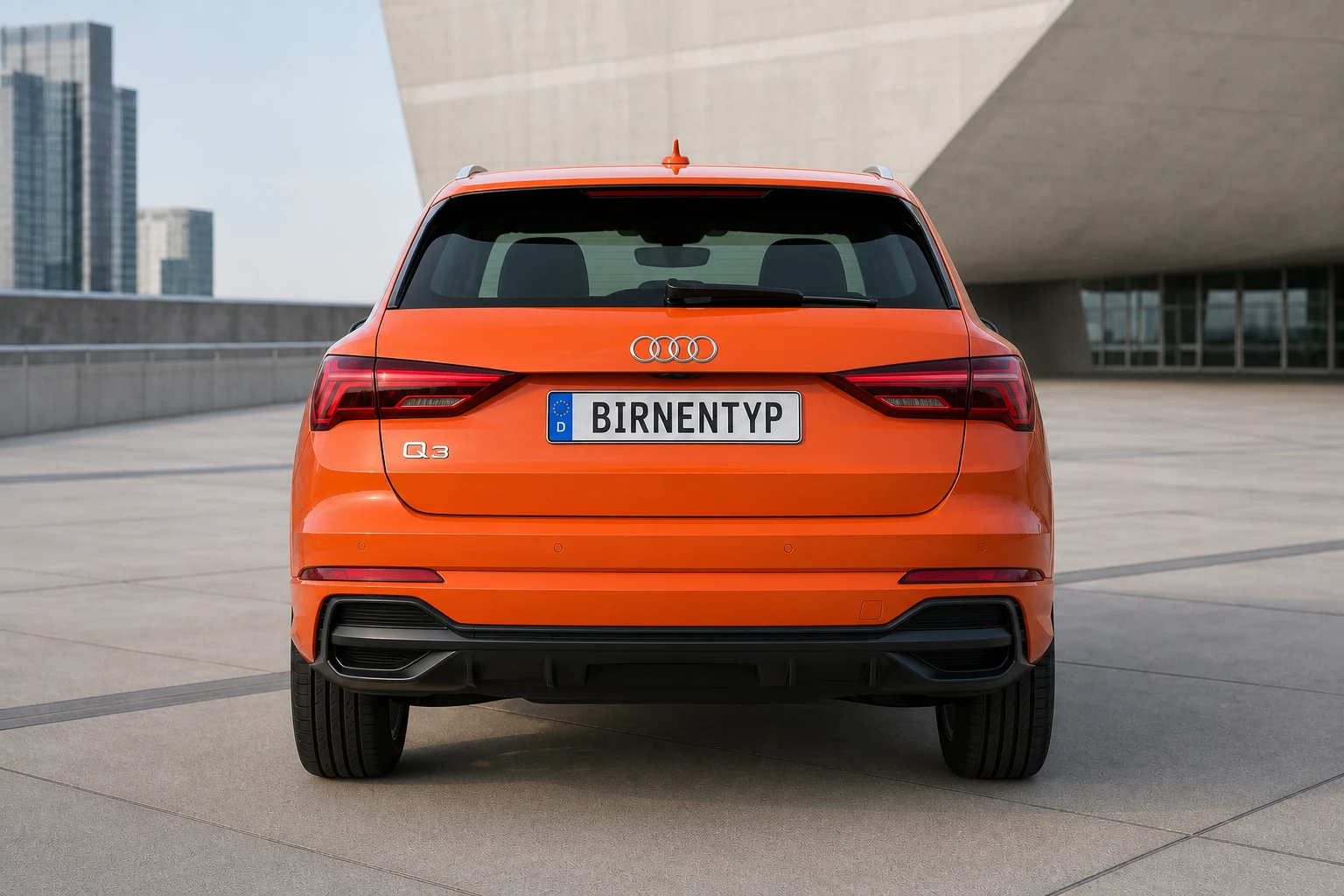 Heck-Ansicht des Audi Q3 2 (mit KI erzeugt)