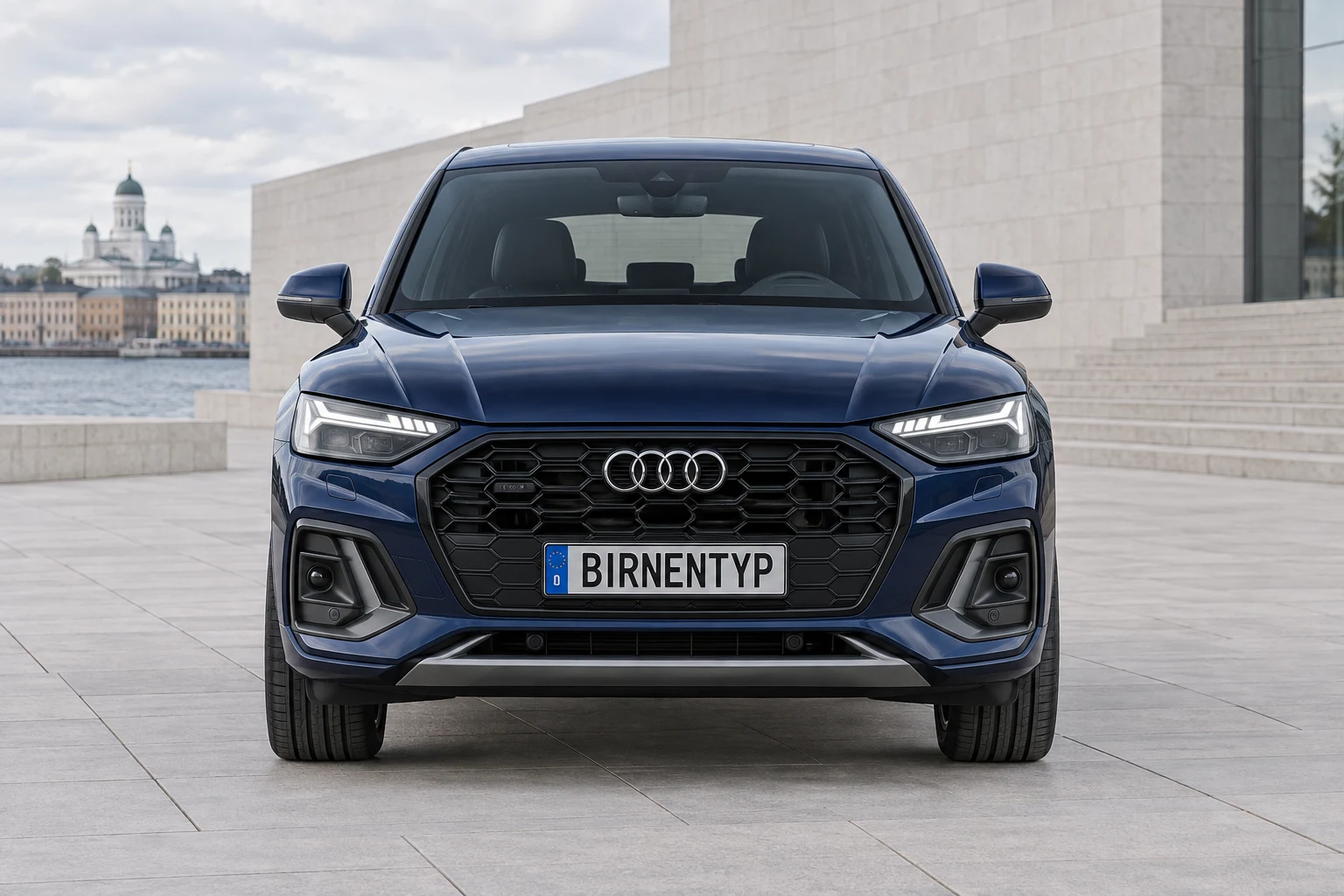 Frontansicht des Audi Q5 2. Gen (Sportback) (mit KI erzeugt)