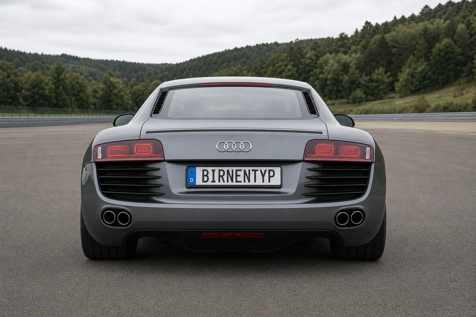 Heck-Ansicht des Audi R8 1 (mit KI erzeugt)