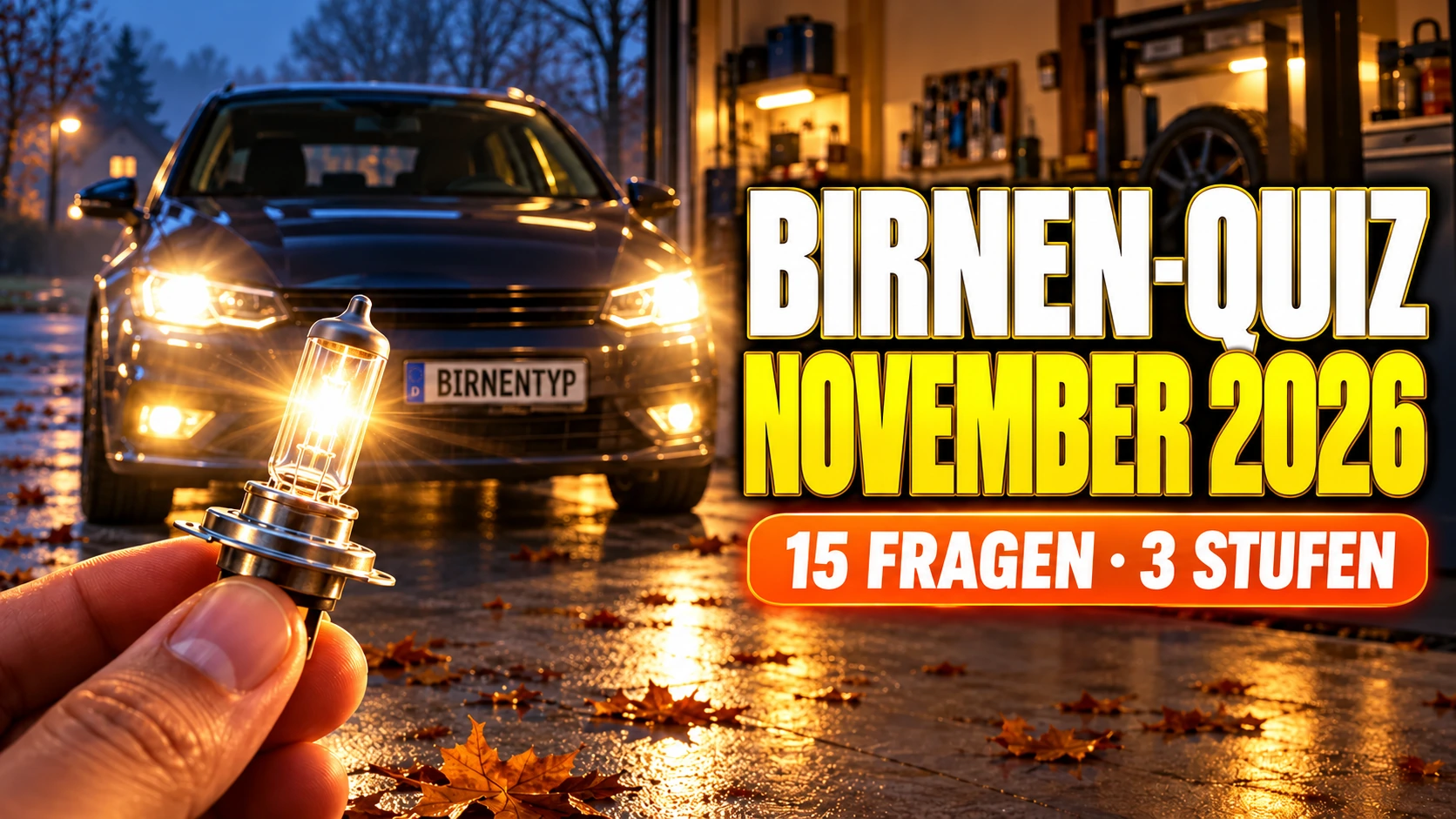 Birnen-Quiz November 2026: 15 Fragen vom Fahrschüler bis zum Kfz-Meister (mit KI erzeugt)