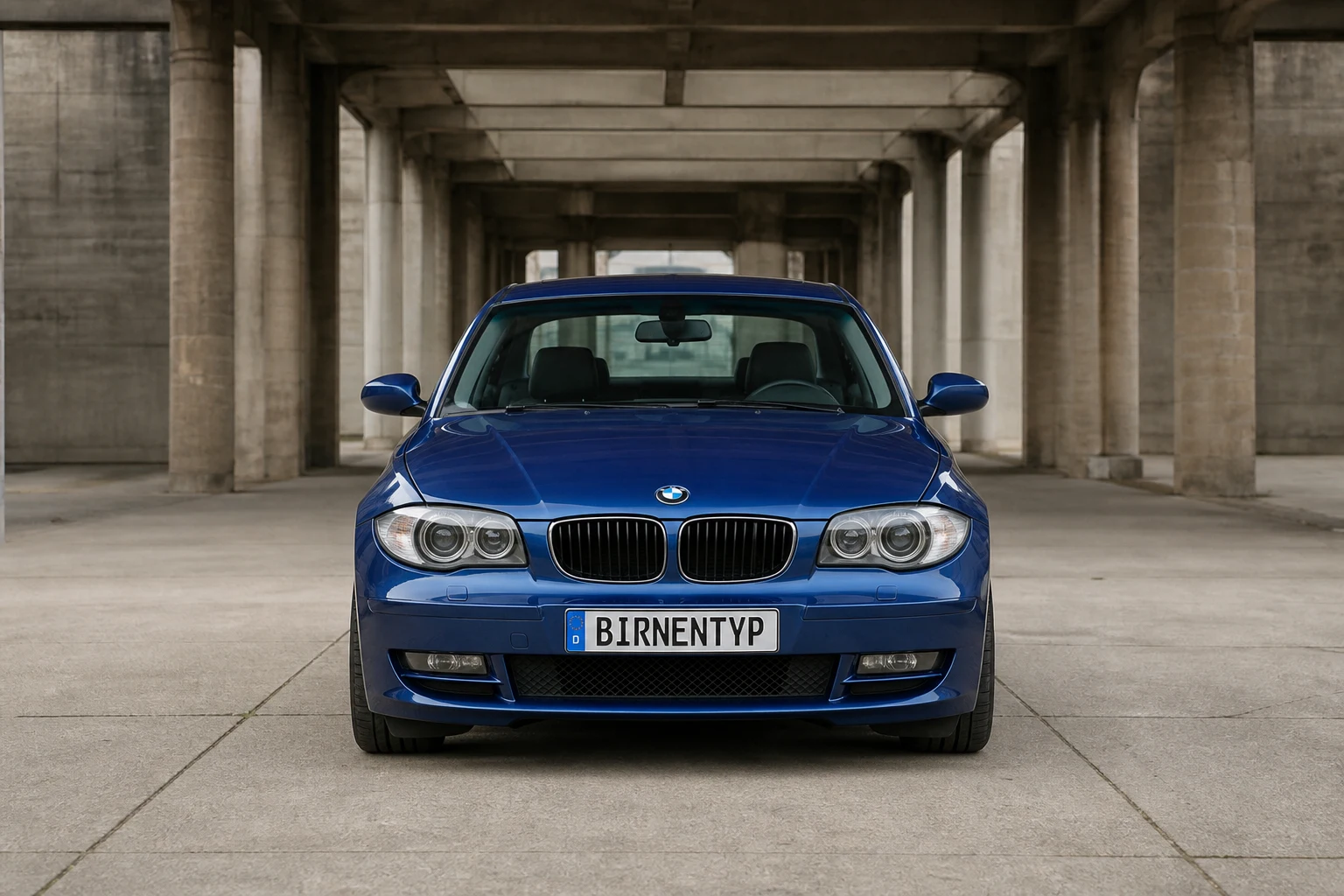 Frontansicht des BMW 1er 1. Gen (Coupé) (mit KI erzeugt)