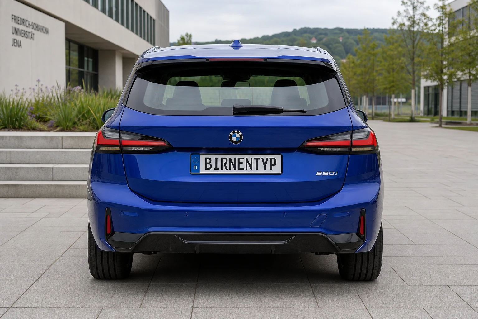 Heck-Ansicht des BMW 2er Active Tourer & 2er Gran Tourer 2 (mit KI erzeugt)