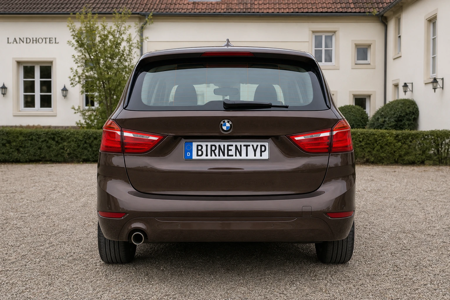 Heck-Ansicht des BMW 2er Active Tourer & 2er Gran Tourer 1 (Gran Tourer) (mit KI erzeugt)